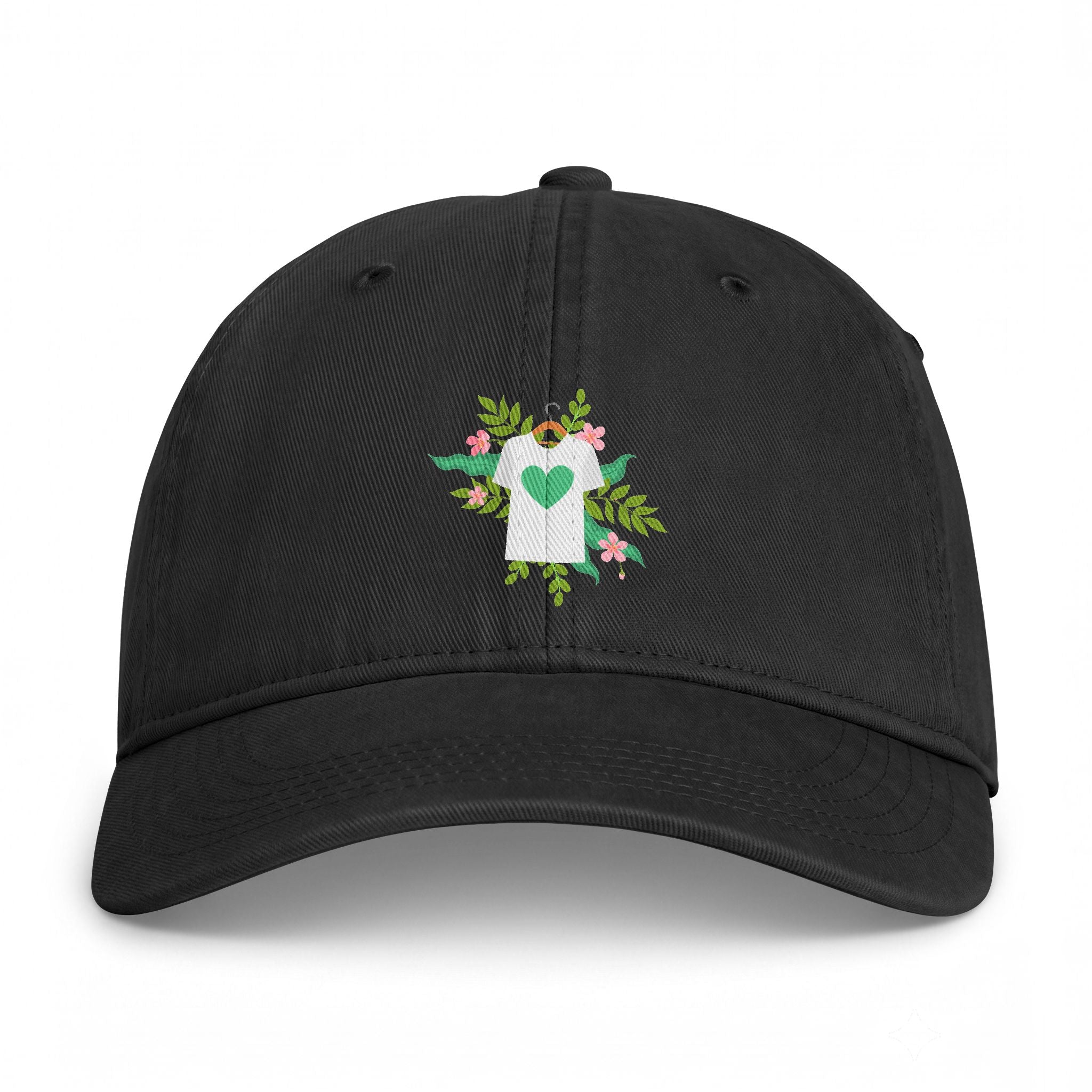 Floral Heart Tee Cap — Coastal Washed Baseball Hat