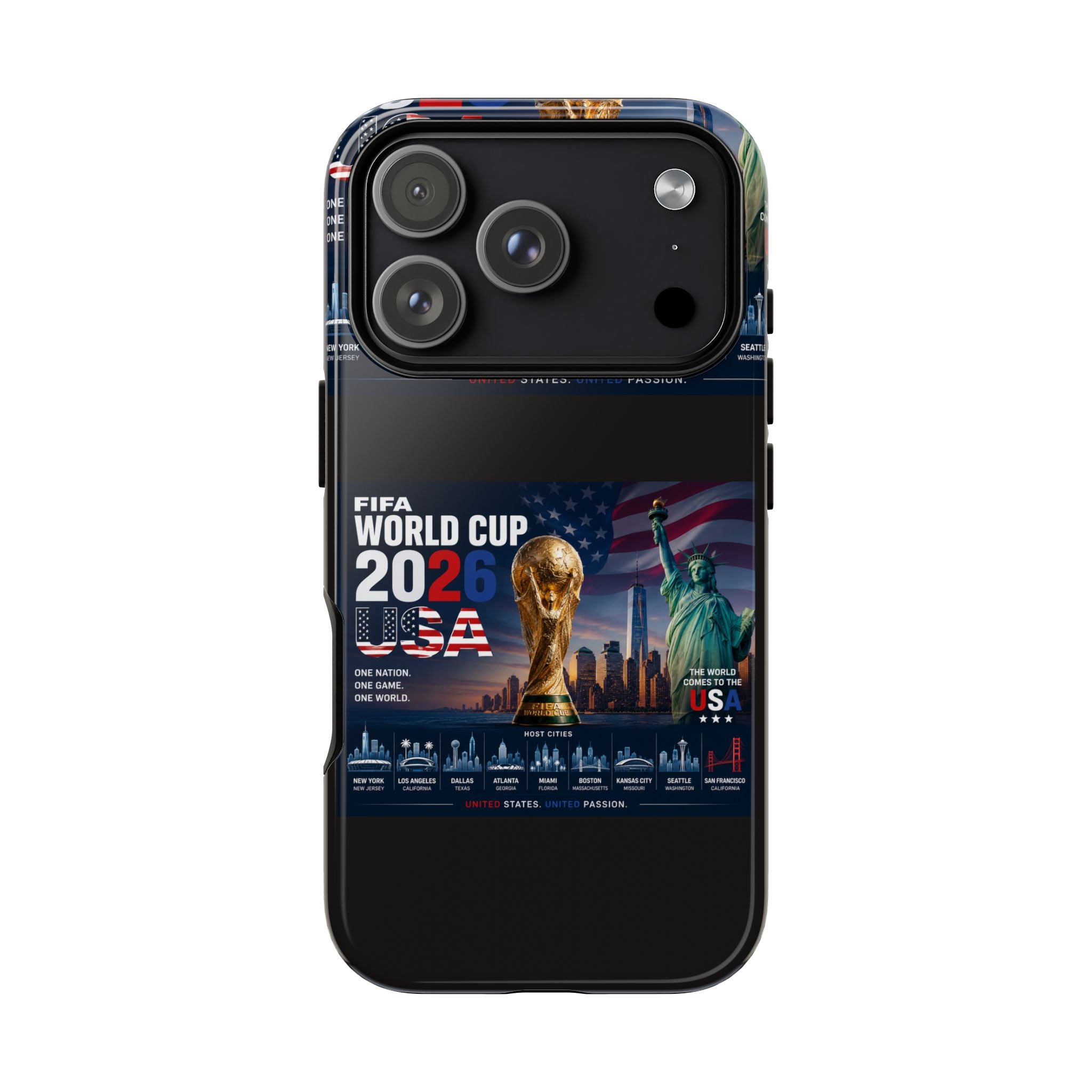 Patriotic USA 2024 Tough Phone Case — American Flag Skyline Protective Cover