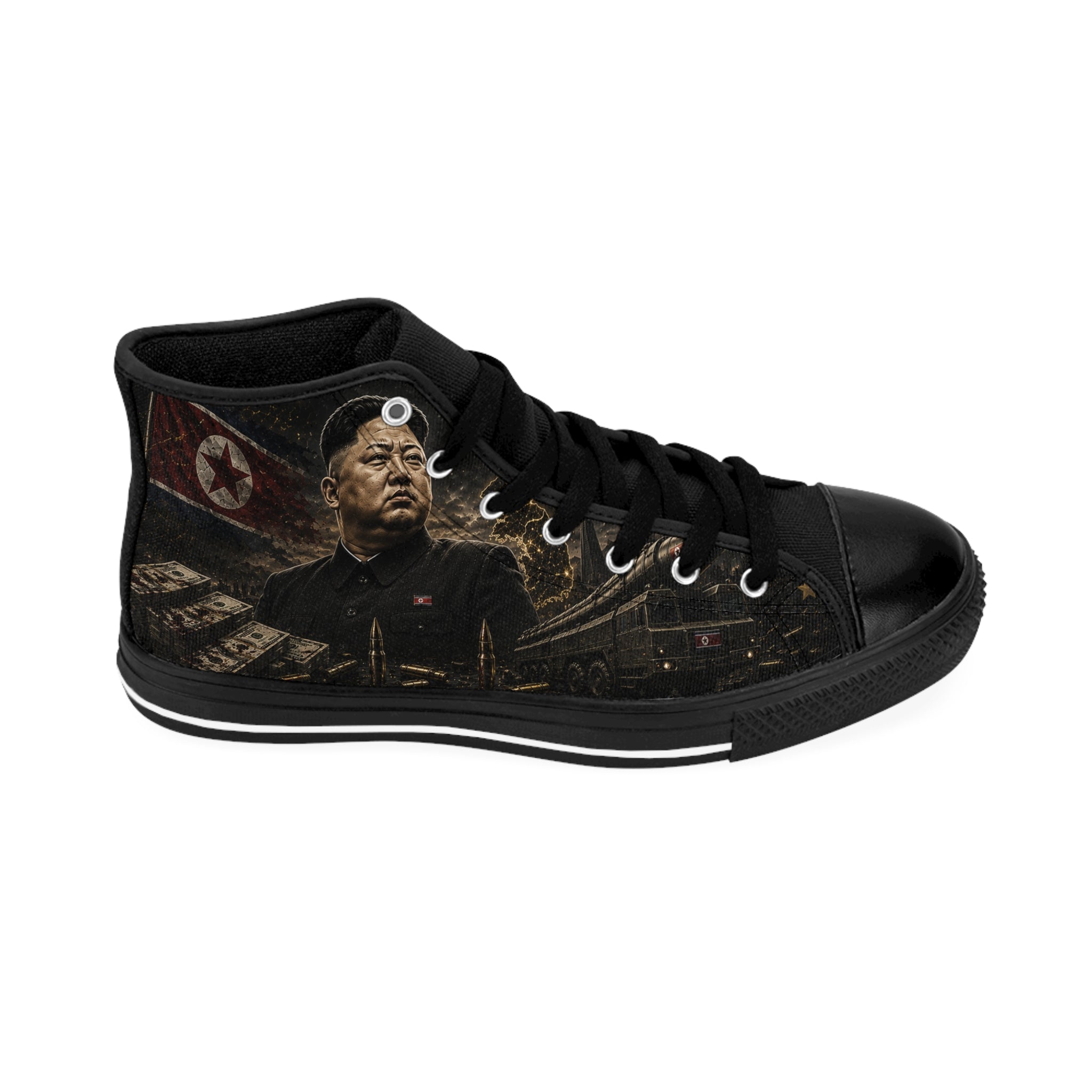 Authoritarian Leader Portrait Sneakers | Political Propaganda Design
