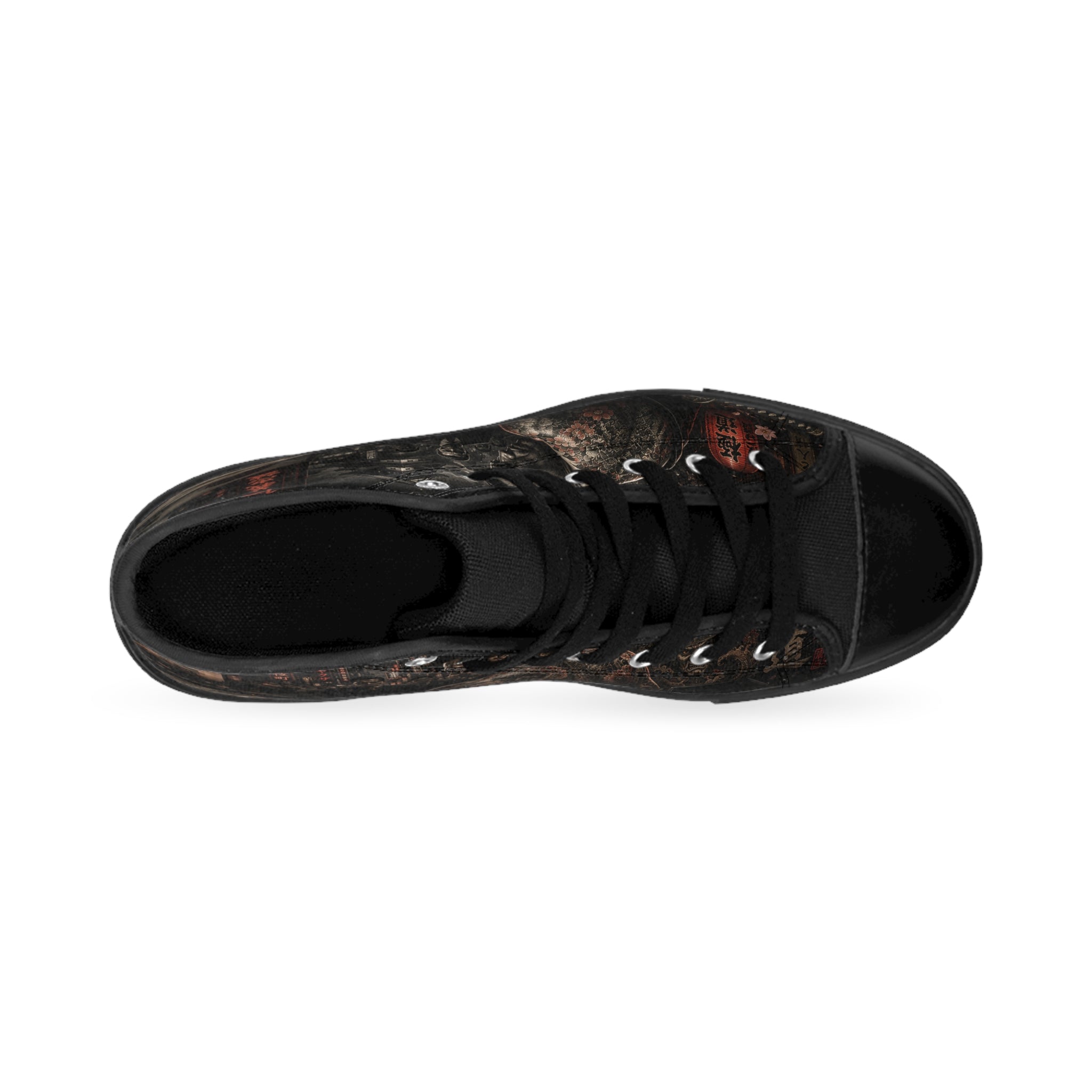 Tattooed Samurai Illustration Men's Classic Sneakers | Dark Japanese Tattoo Art