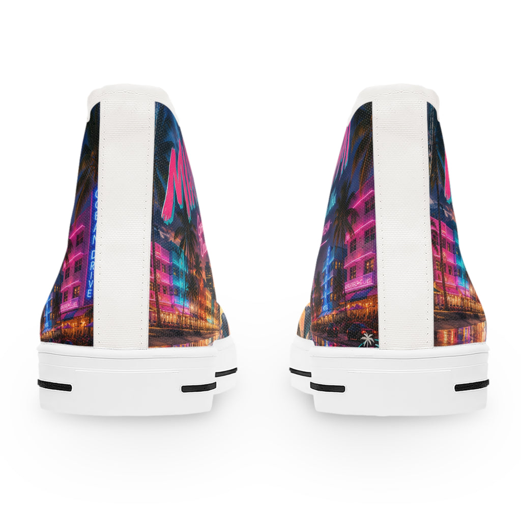 Copy of Miami Dolphins Sunset Dolphin Retro Sneakers | High Top Shoes