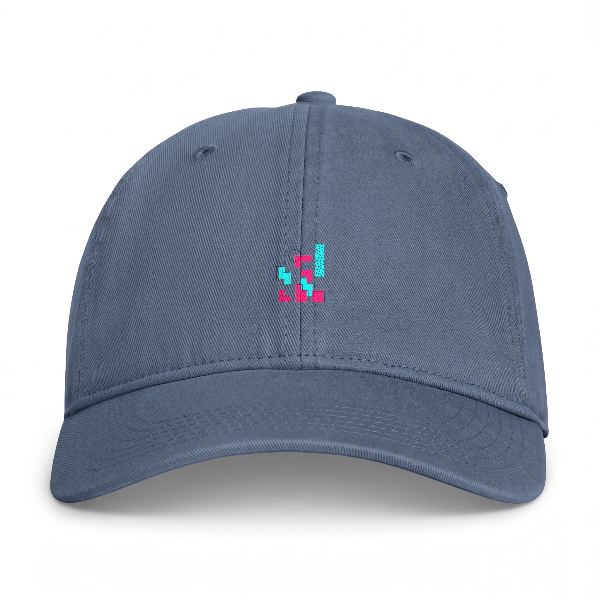 Coastal Washed Cap — Minimal Pixel Wave Dad Hat