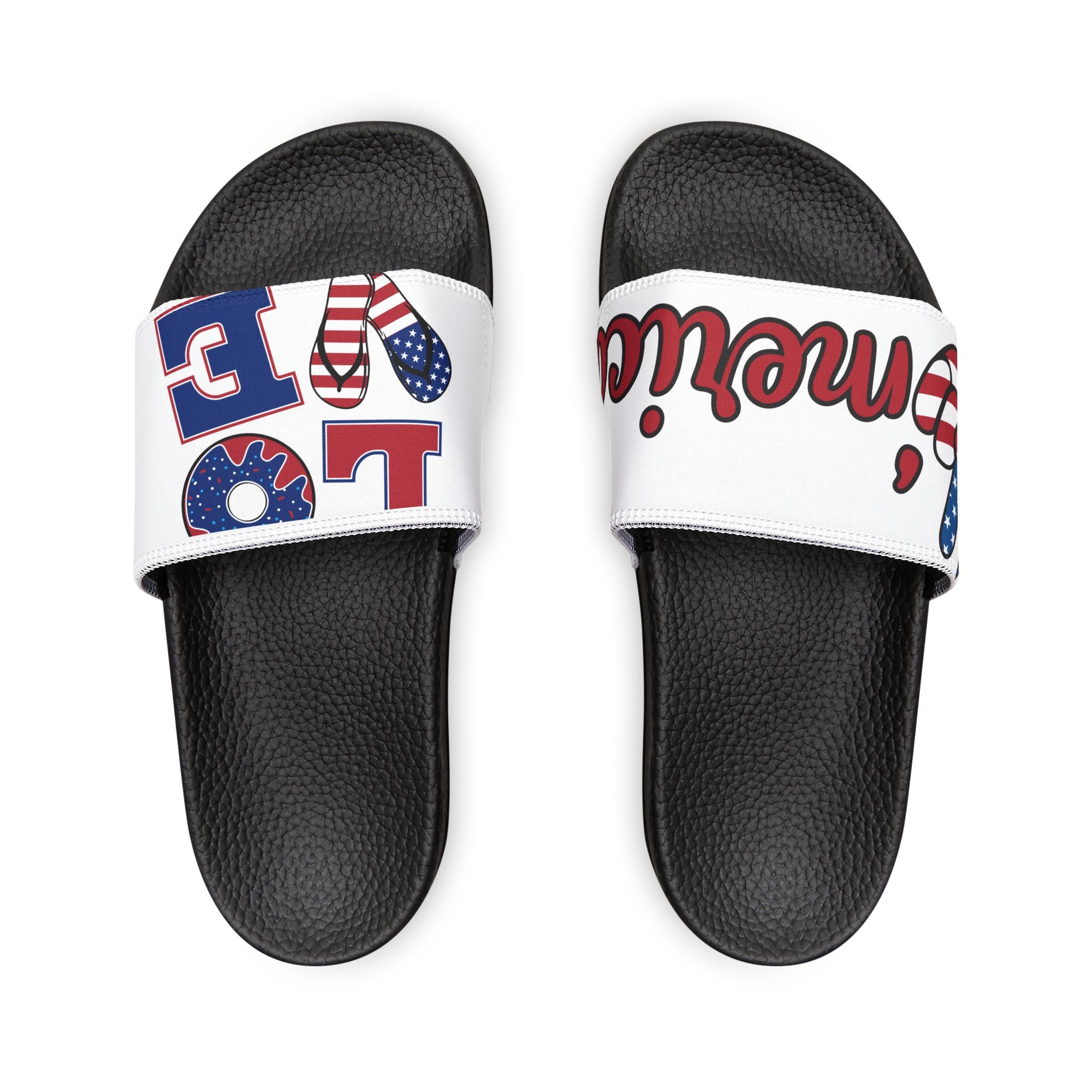Blue Number Graphic Sandals | Slide Sandals