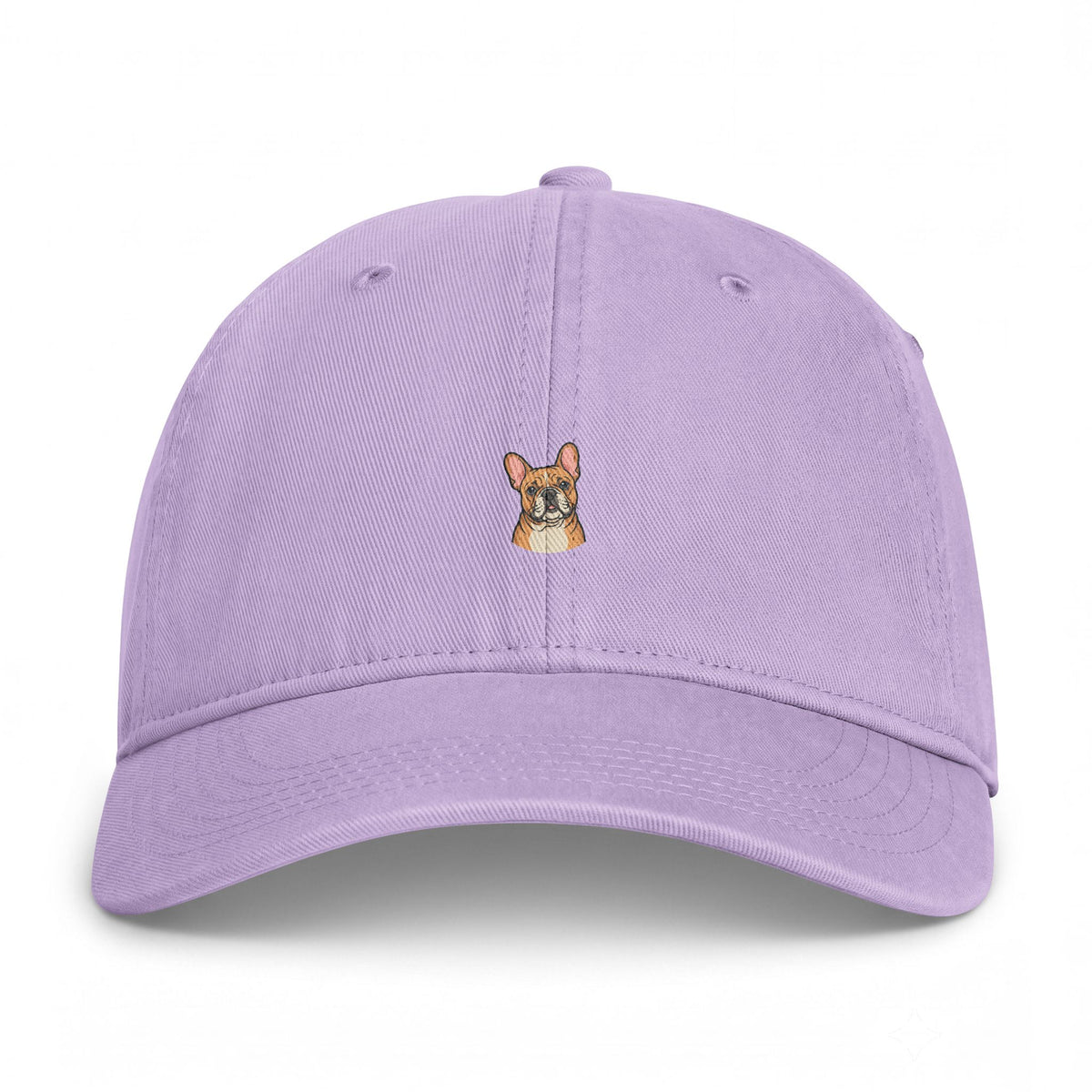 Embroidered French Bulldog Dad Hat — Washed Coastal Cap