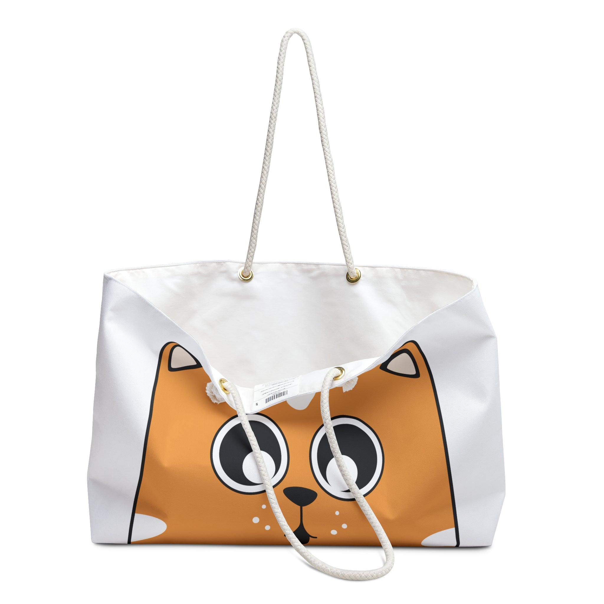 Cute Orange Cat Face Weekender Bag | Cartoon Cat Tote | Travel Beach Bag