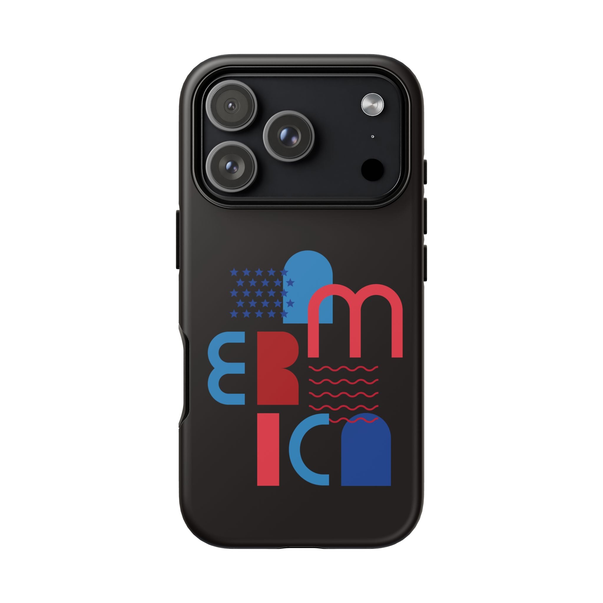 Patriotic Abstract Phone Case — 'America' Retro Geometric Design