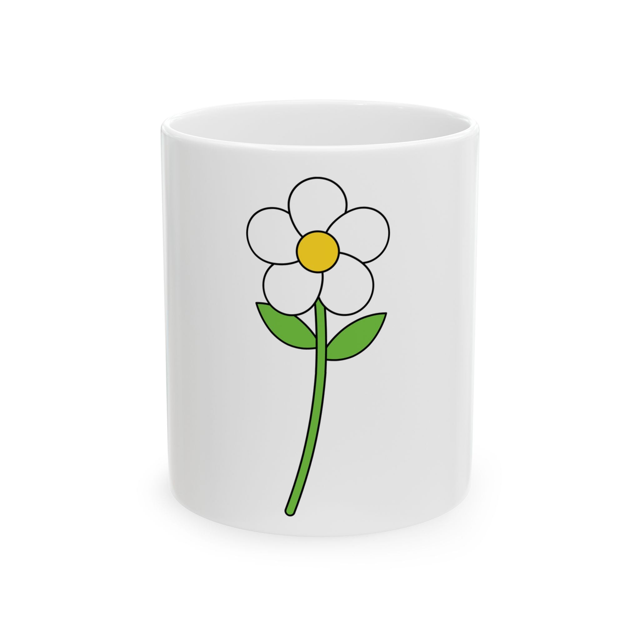 Simple Daisy Illustration Mug | Ceramic Coffee Cup