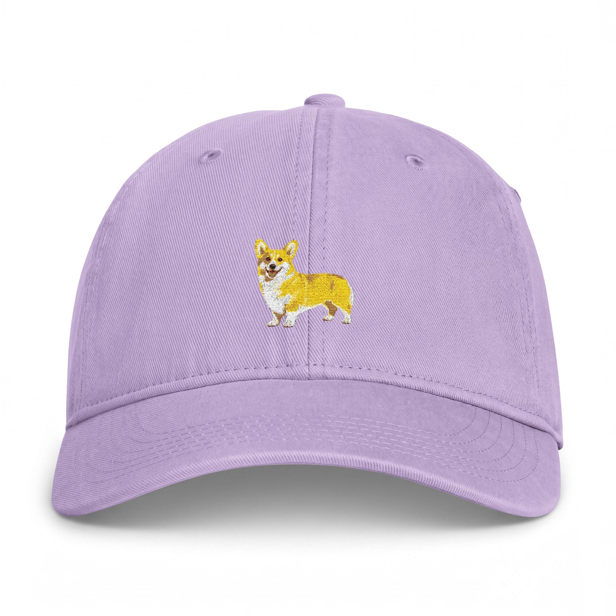 Corgi Embroidered Cap — Coastal Washed Baseball Hat