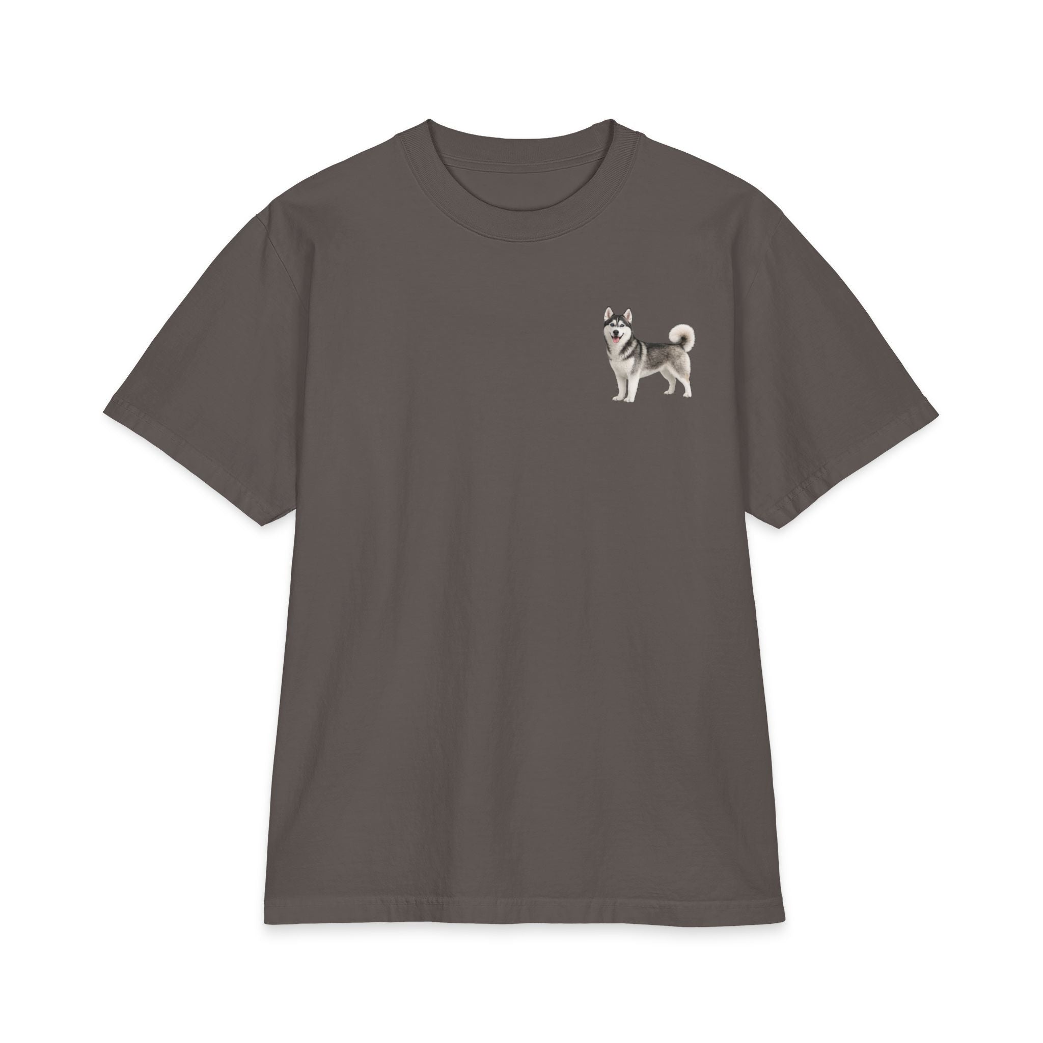 Siberian Husky Illustration T-Shirt | Small Chest Print, Dog Lover Tee