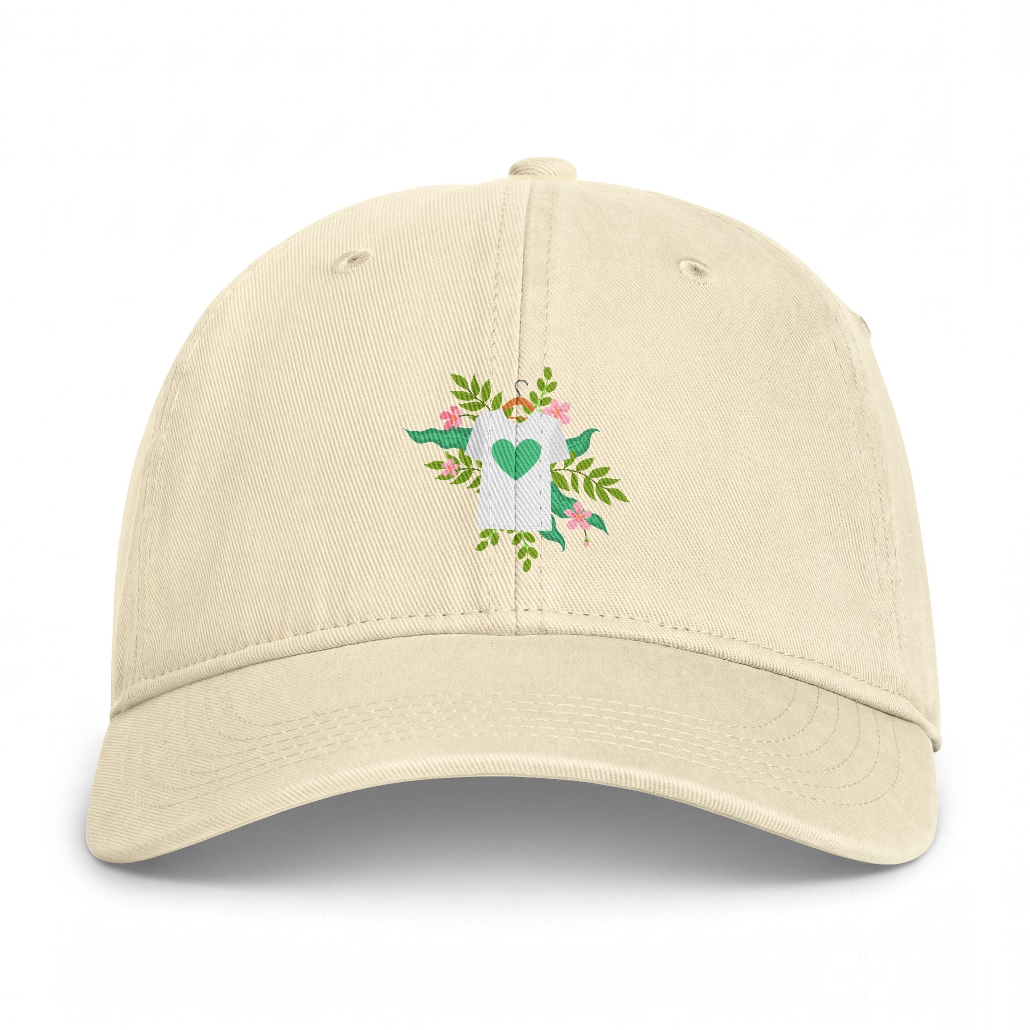Floral Heart Tee Cap — Coastal Washed Baseball Hat