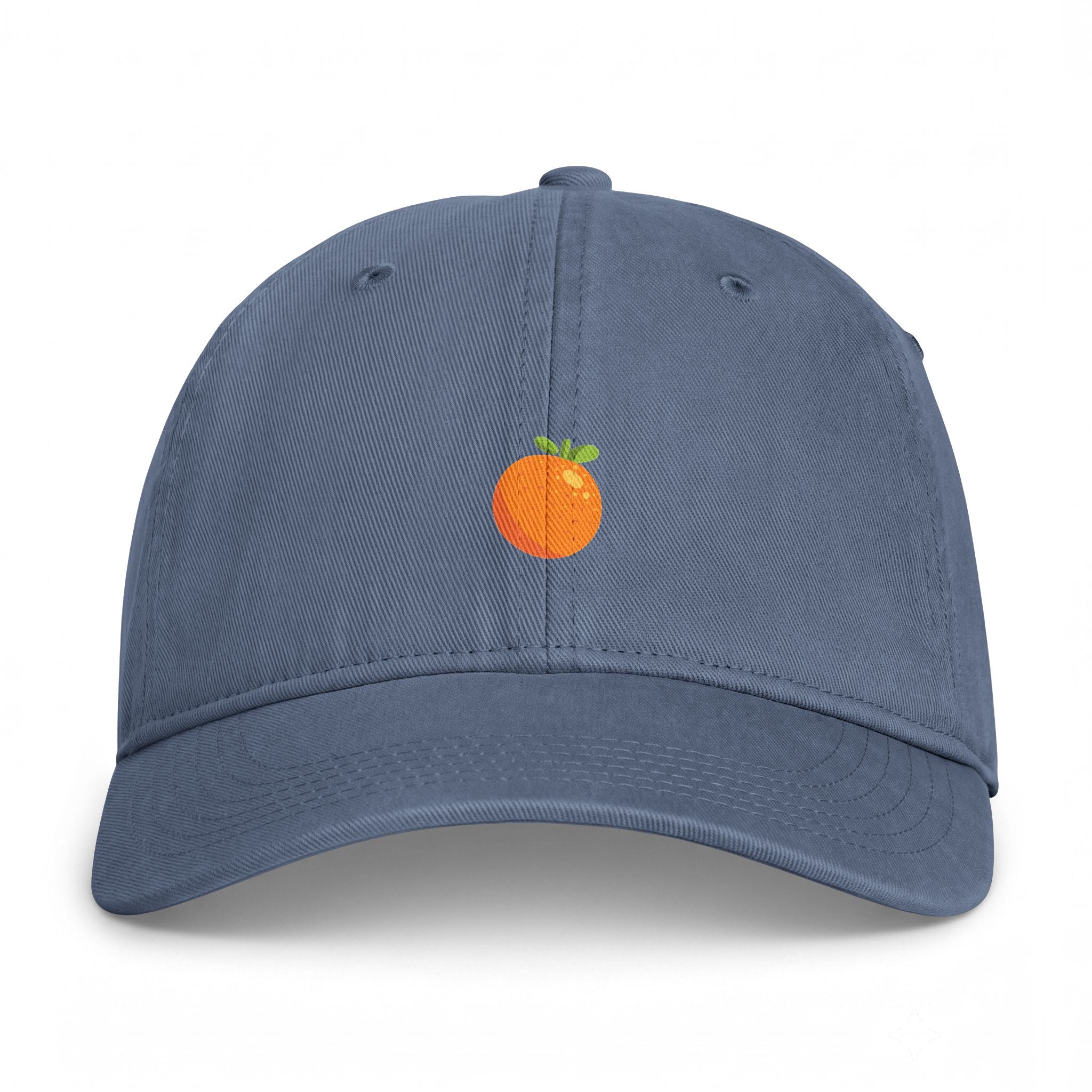 Orange Embroidered Baseball Cap — Coastal Washed Dad Hat