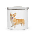 Pembroke Welsh Corgi Enamel Camping Mug | Cute Dog Illustration, Lightweight Camp Cup