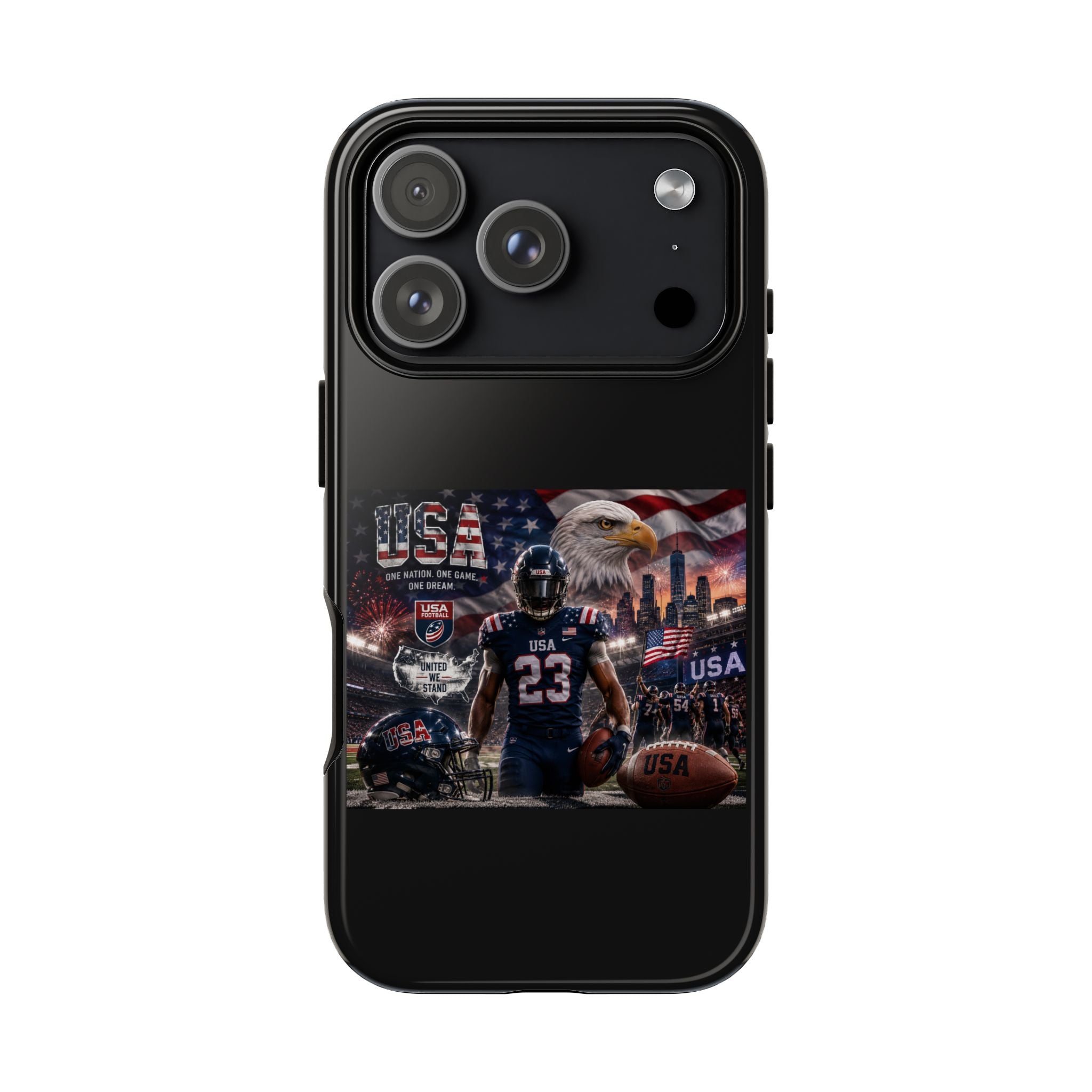 Patriotic Football Tough Case – USA Eagle & Player Phone Case