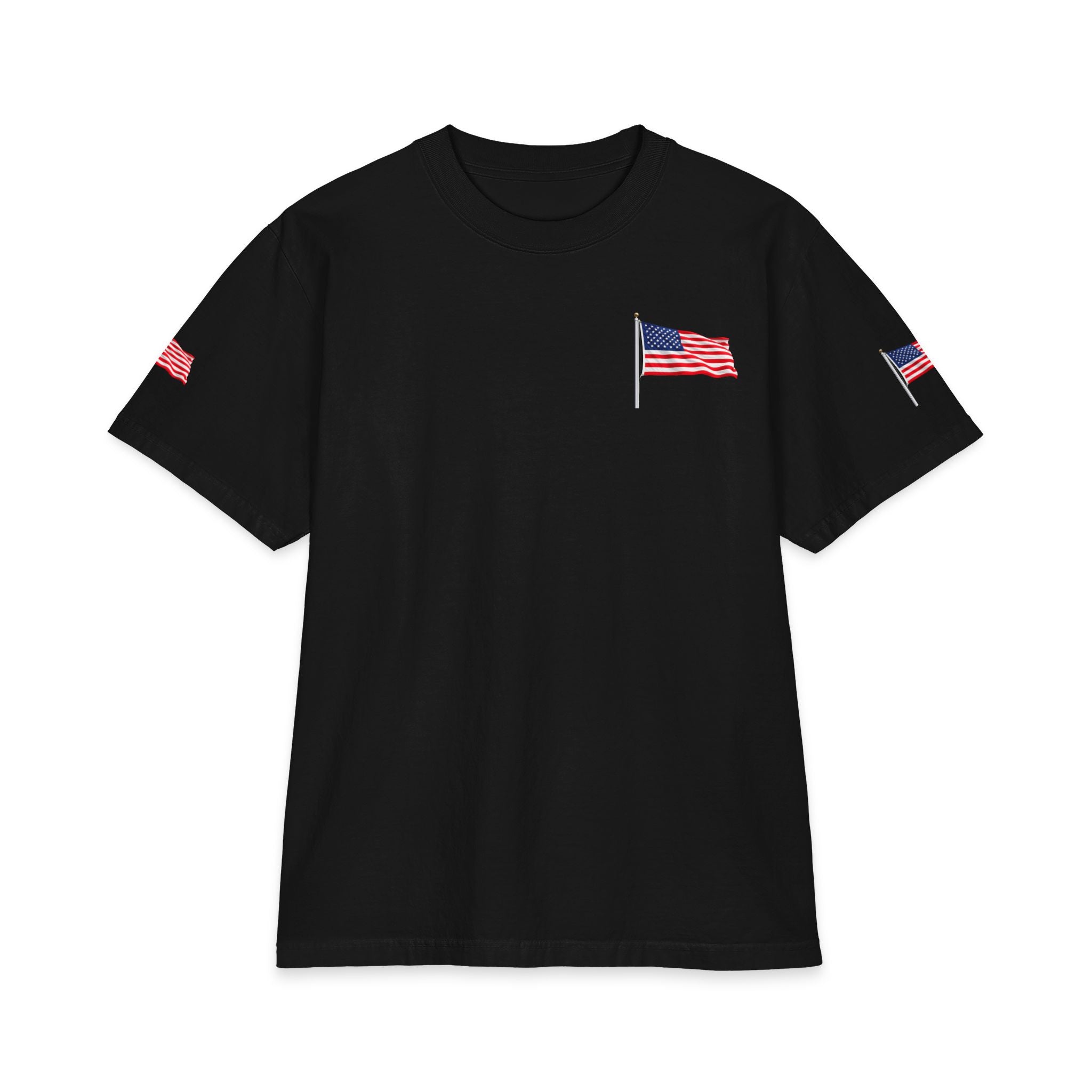American Flag Tee | T-Shirt, Small Chest & Sleeve Flag Artwork