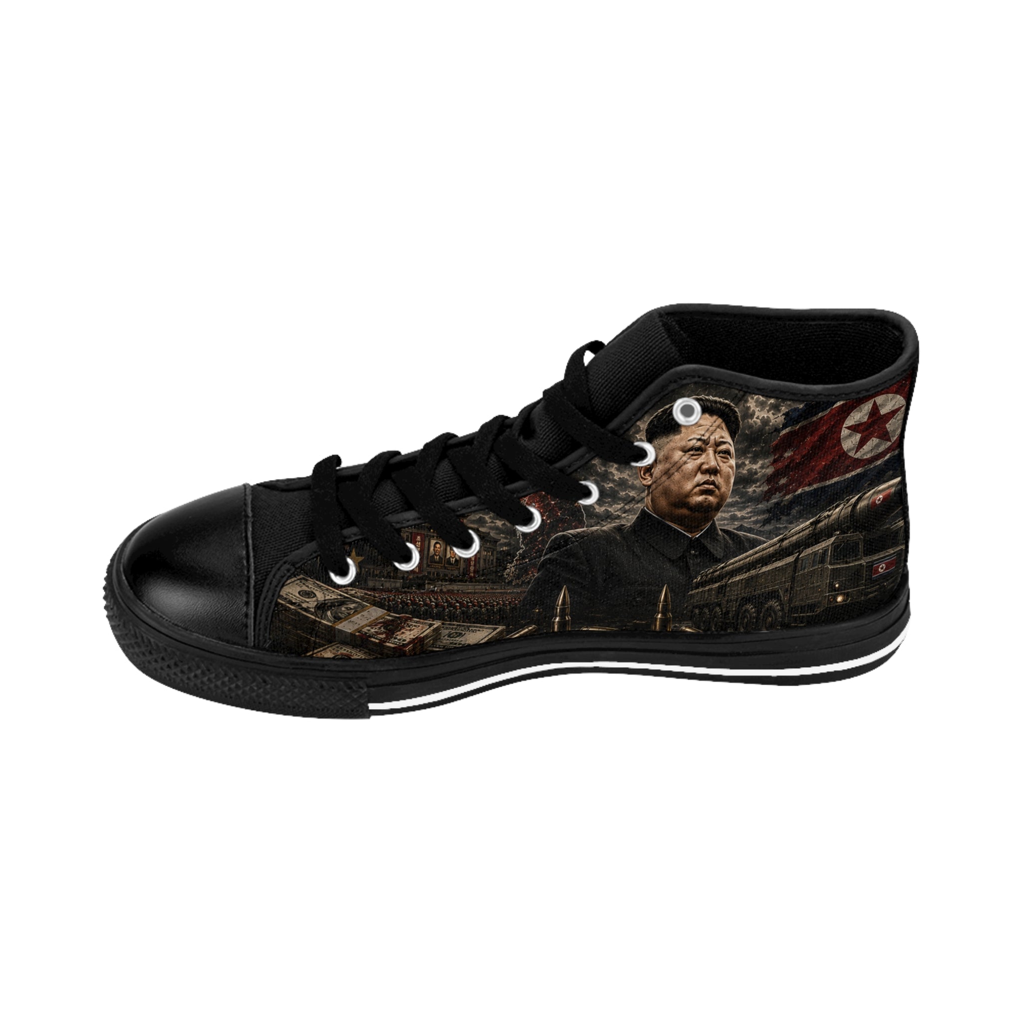 Authoritarian Leader Portrait Sneakers | Political Propaganda Design