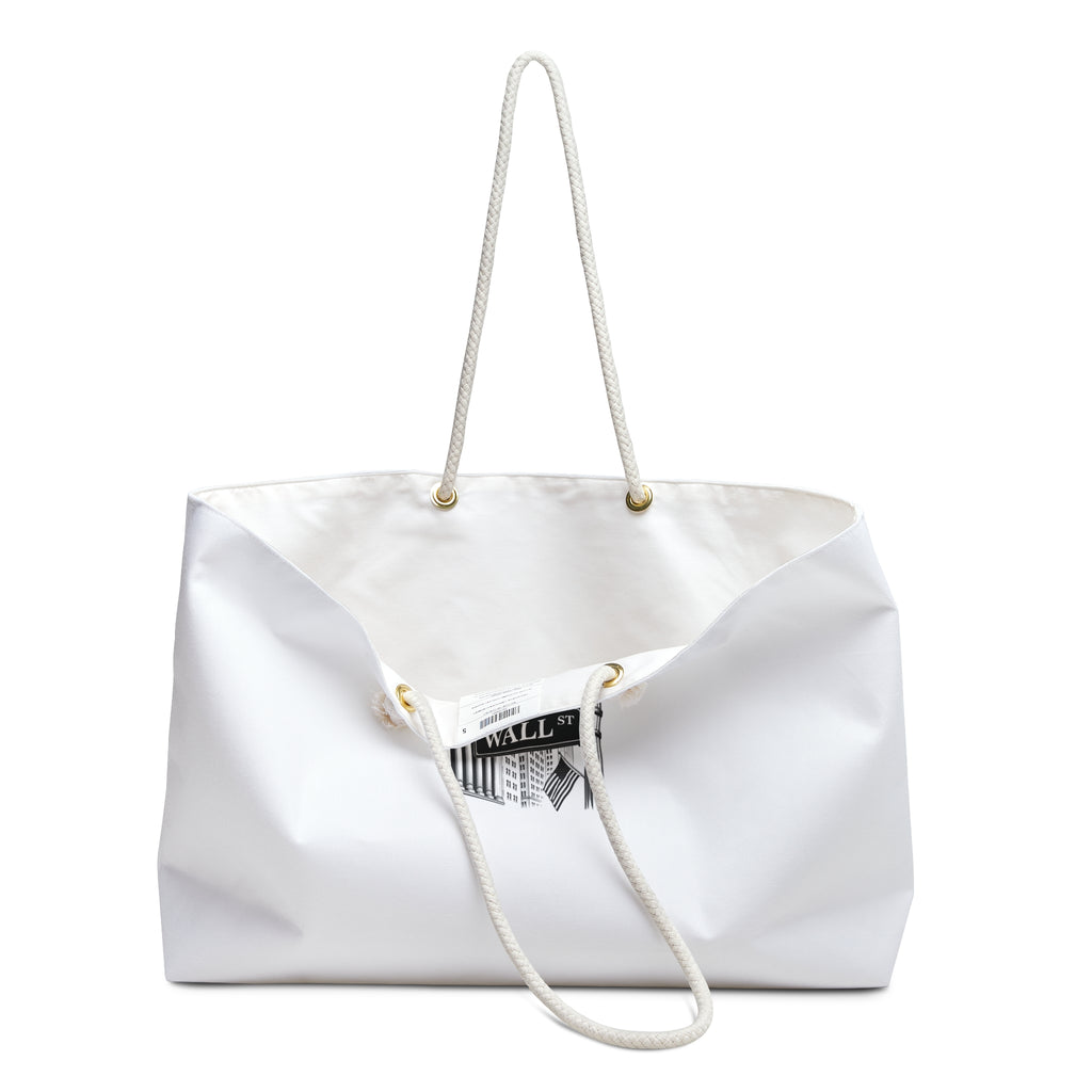 Wall Street skyline Weekender Bag | financial district cityscape tote