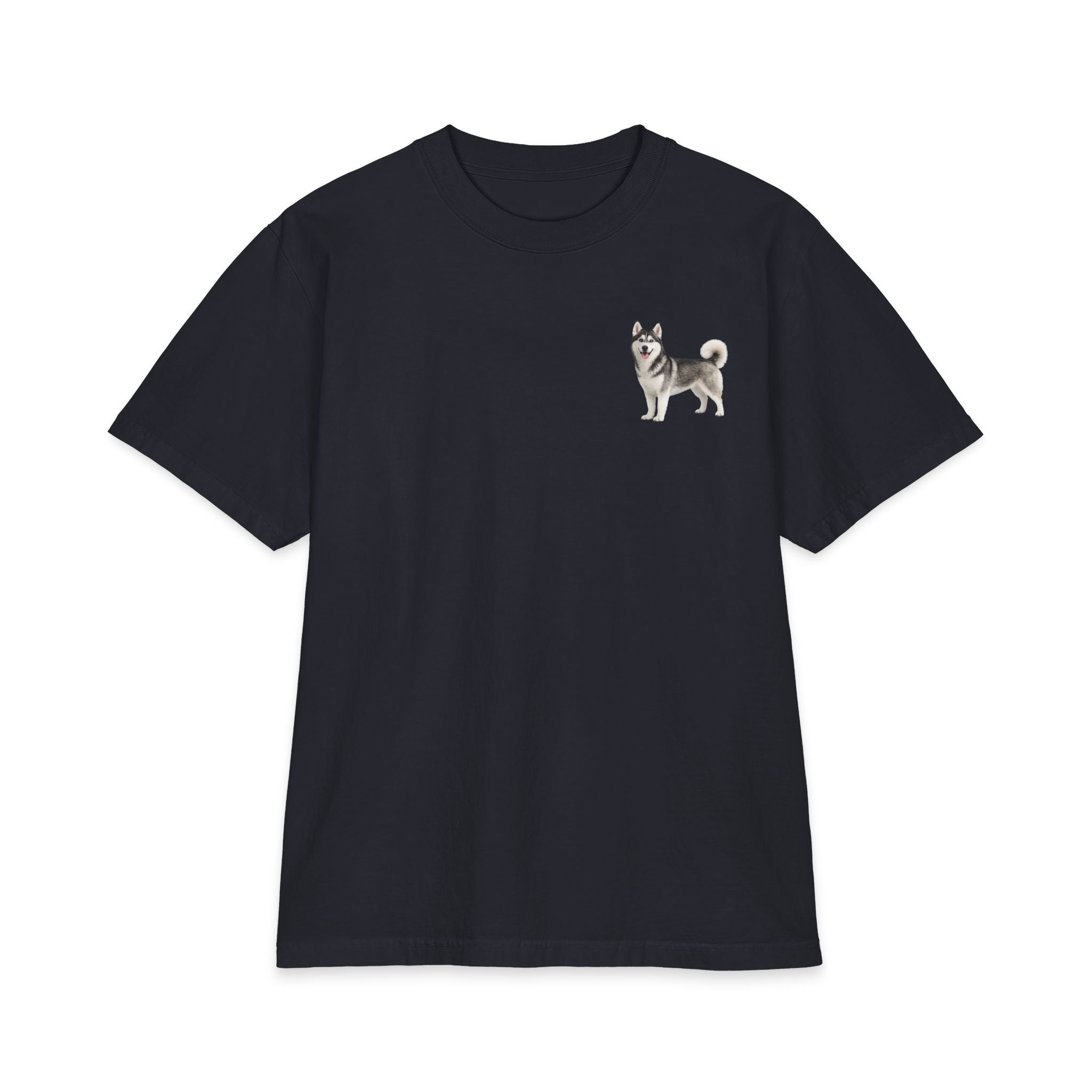 Siberian Husky Illustration T-Shirt | Small Chest Print, Dog Lover Tee