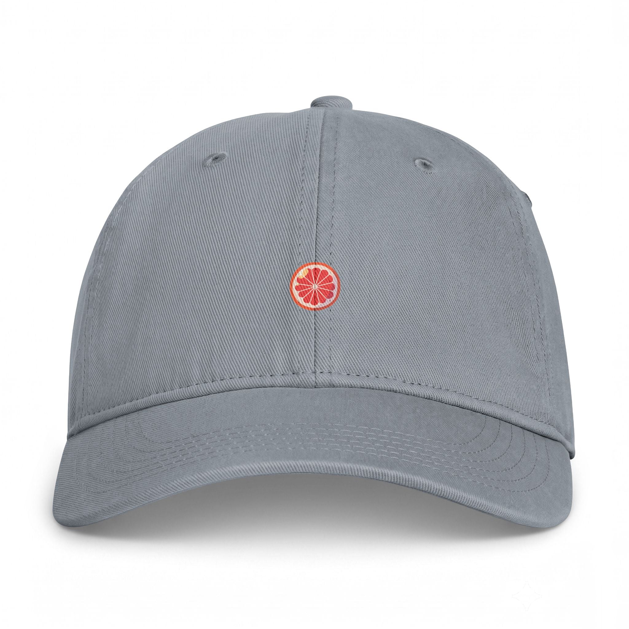 Washed Baseball Cap — Minimal Grapefruit Embroidered Coastal Hat