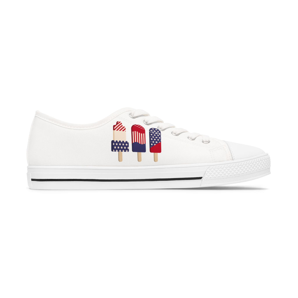 Patriotic Popsicles Women's Low Top Sneakers | American Flag Ice Cream Shoes