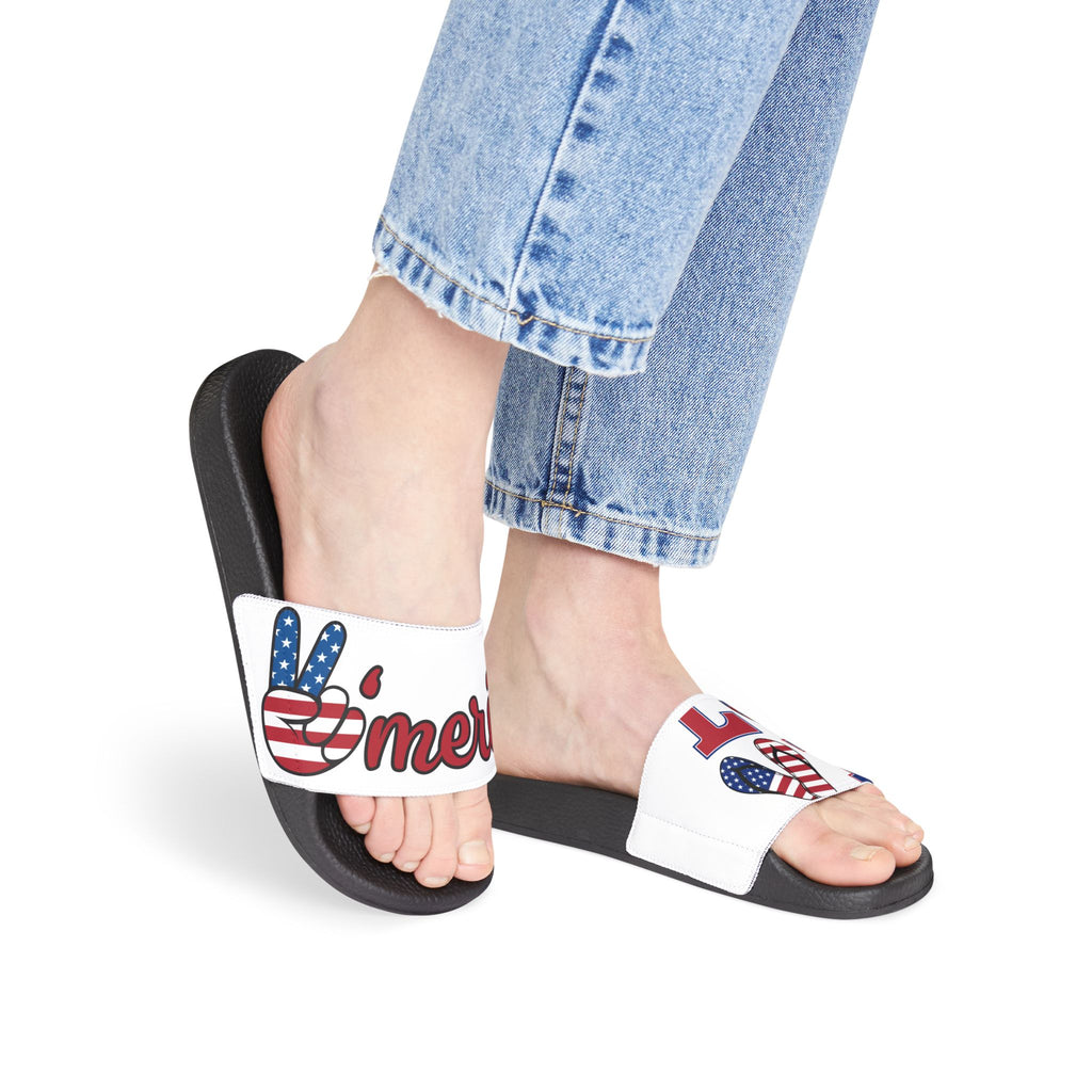 Blue Number Graphic Sandals | Slide Sandals