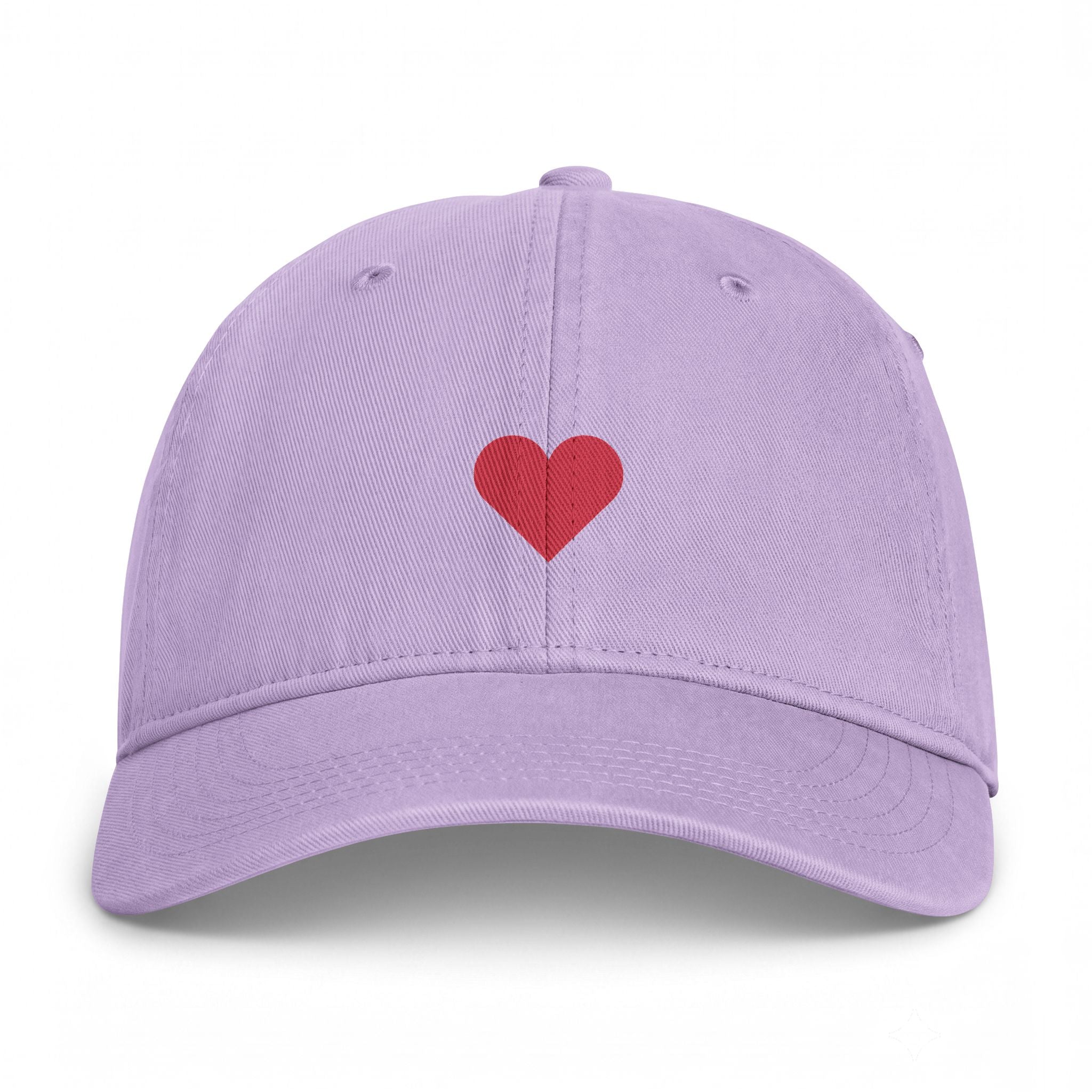 Embroidered Red Heart Cap — Washed Coastal Dad Hat