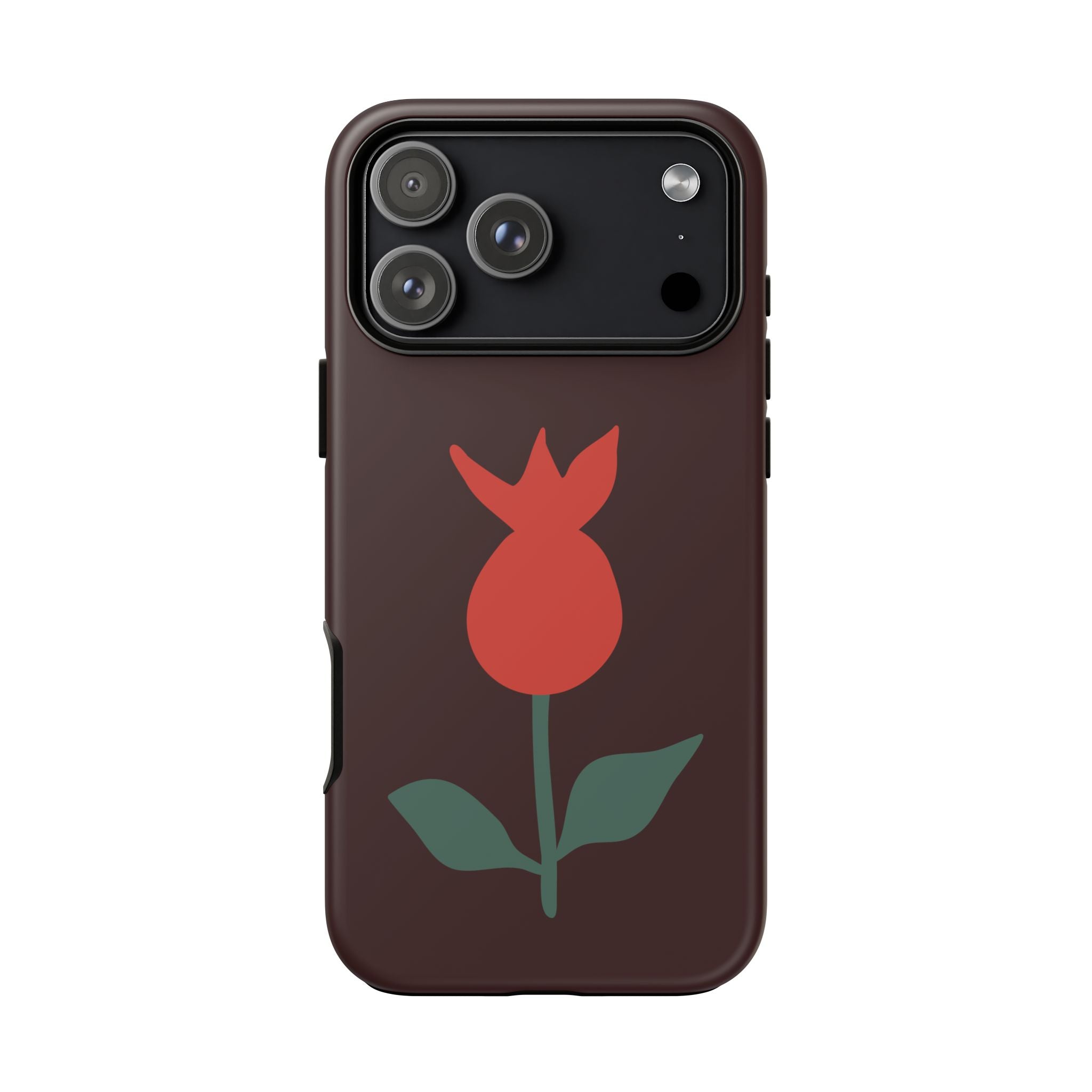 Floral Tulip Phone Case — Minimal Red Blossom Protective Cover