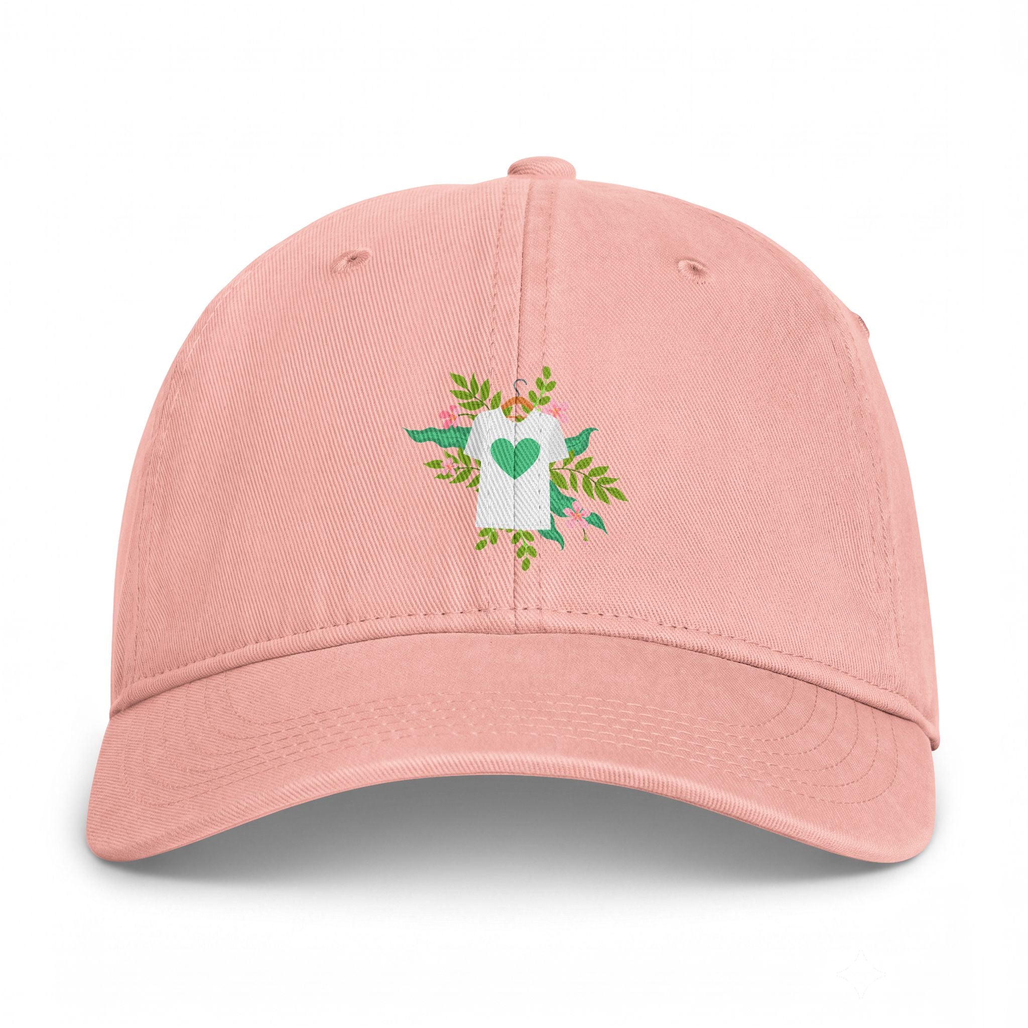 Floral Heart Tee Cap — Coastal Washed Baseball Hat