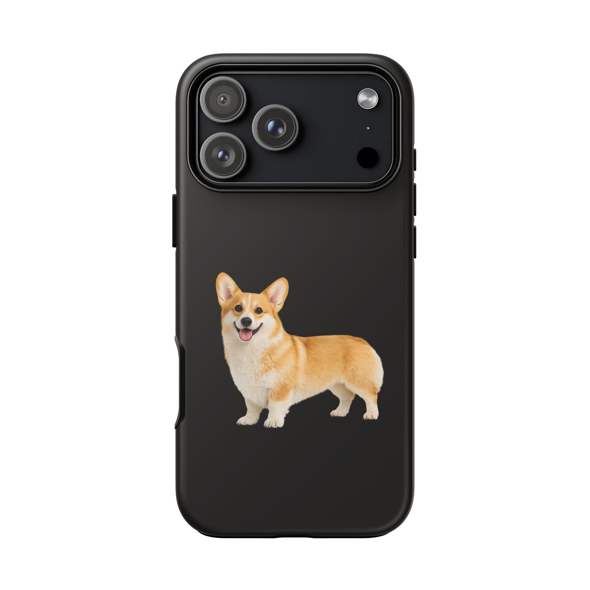 Corgi Tough Phone Case — Glossy Black Protective iPhone Cover