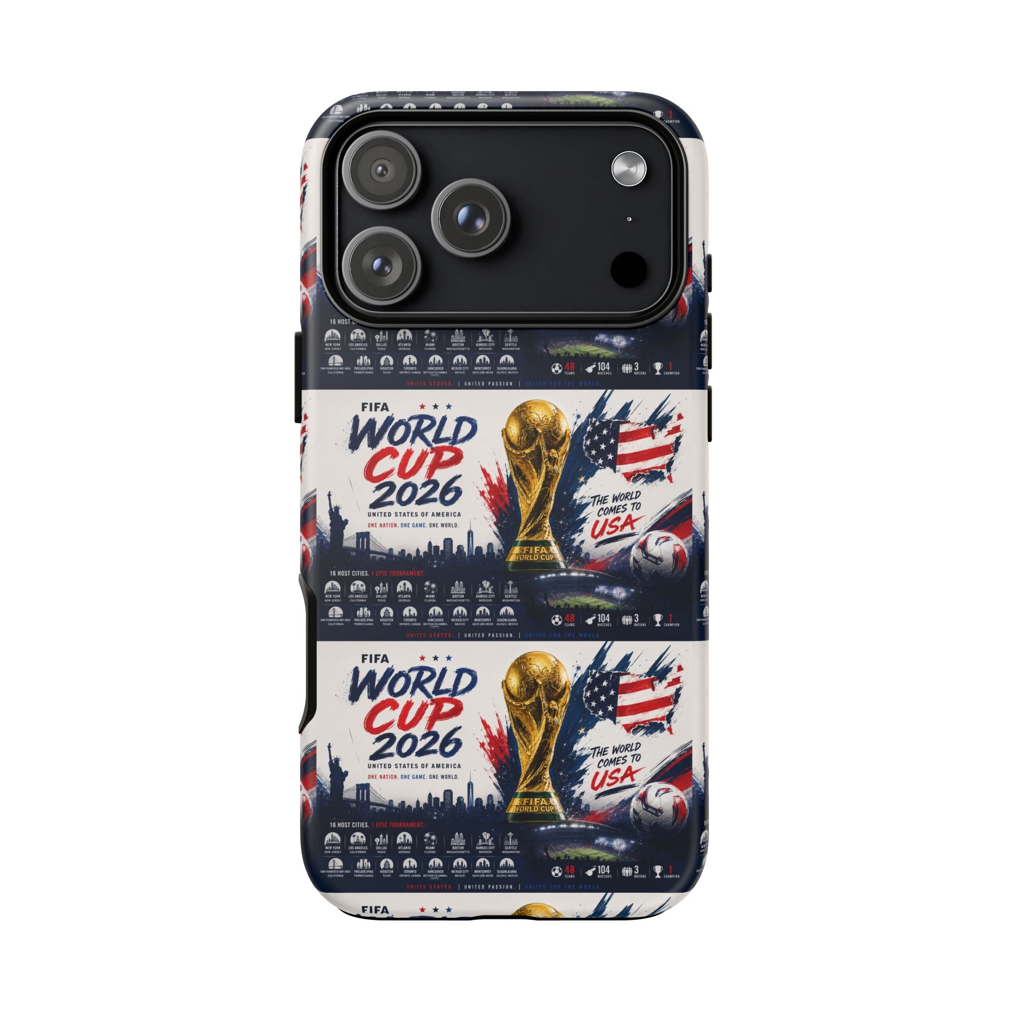 World Cup 2026 Phone Case – USA Soccer Fan TPU Case with Trophy Design