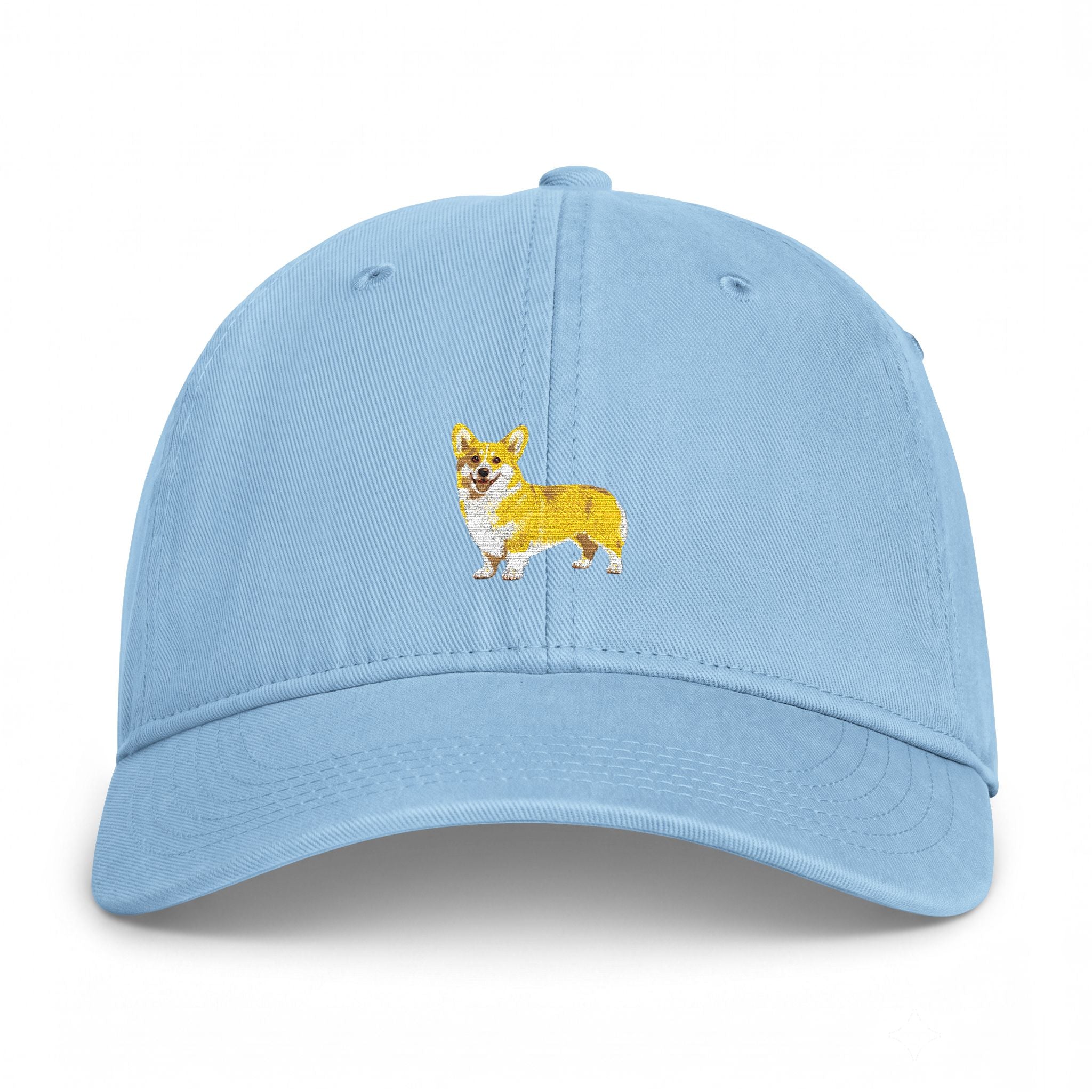 Corgi Embroidered Cap — Coastal Washed Baseball Hat