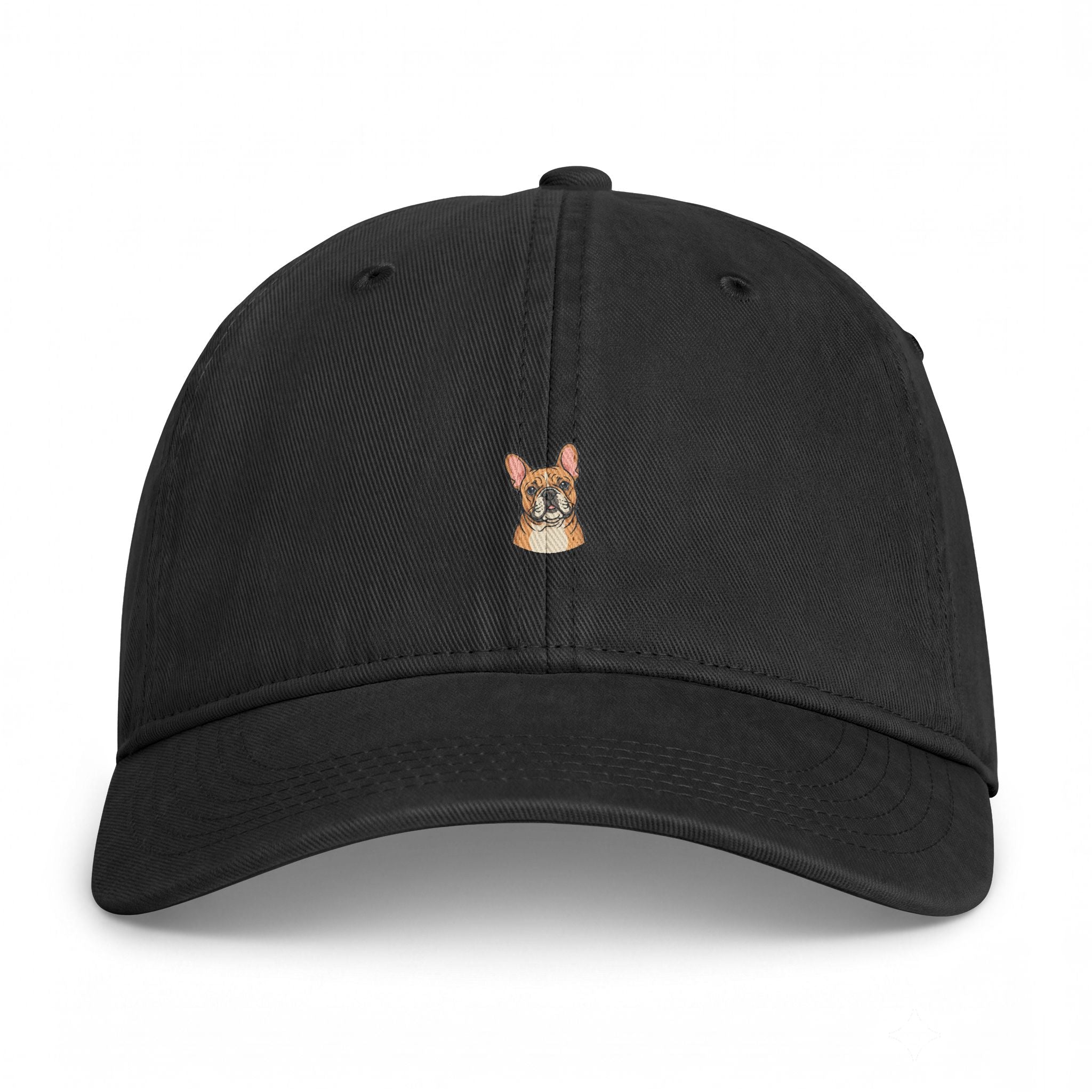 Embroidered French Bulldog Dad Hat — Washed Coastal Cap