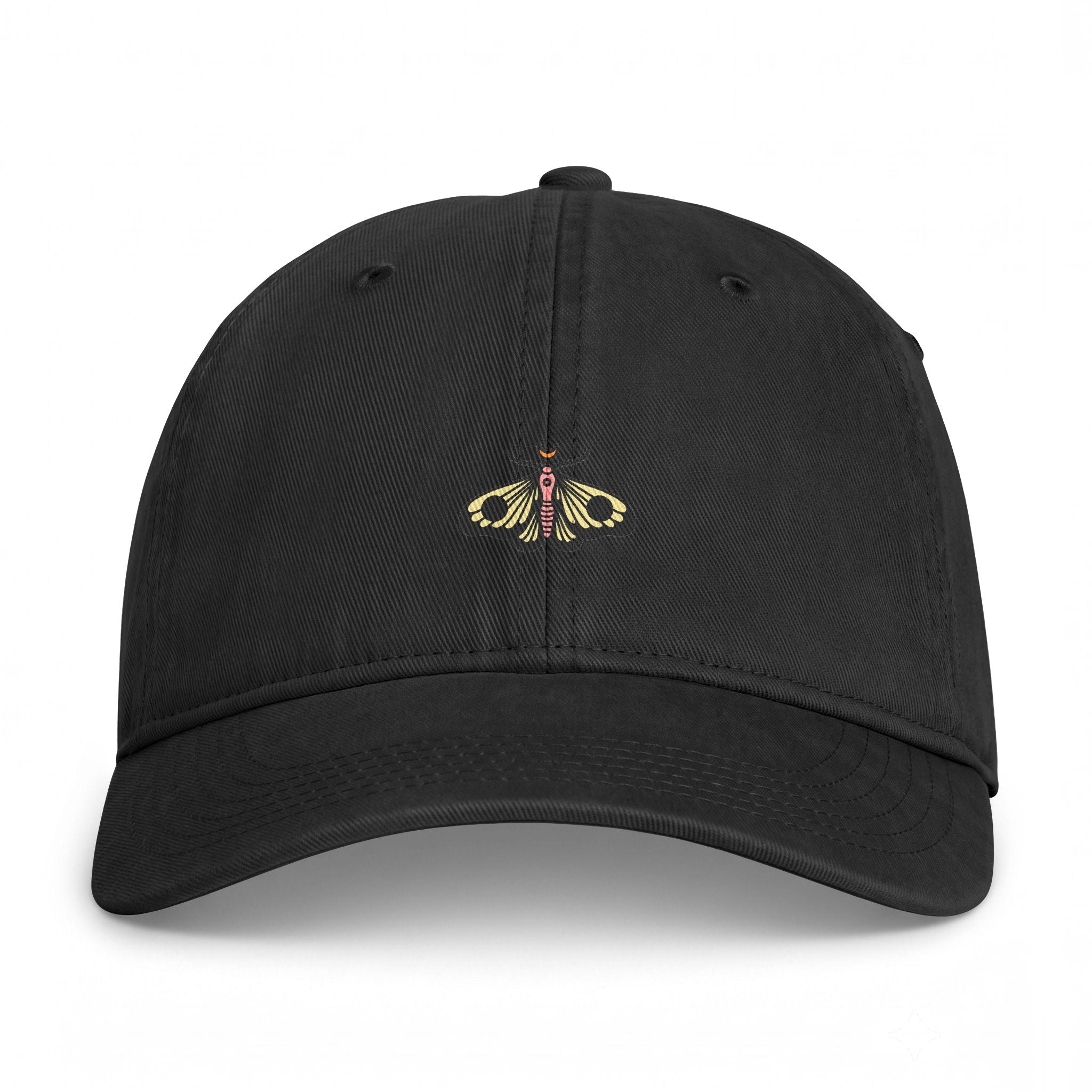 Embroidered Moth Baseball Cap — Coastal Washed Cotton Hat