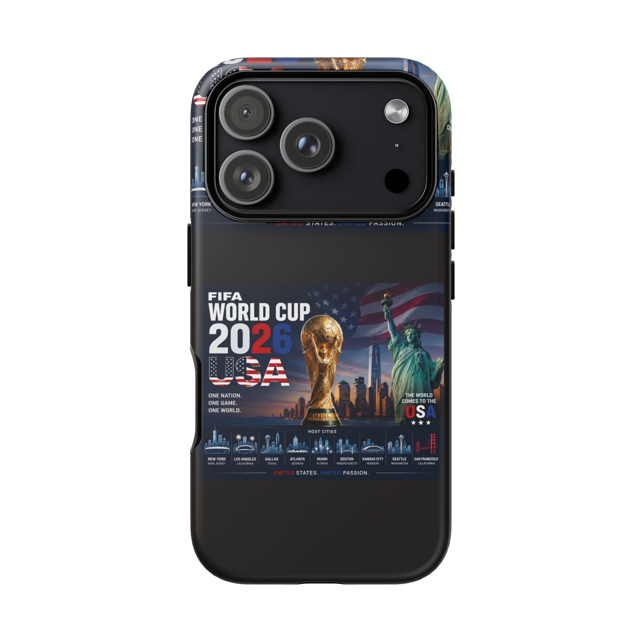 Patriotic USA 2024 Tough Phone Case — American Flag Skyline Protective Cover