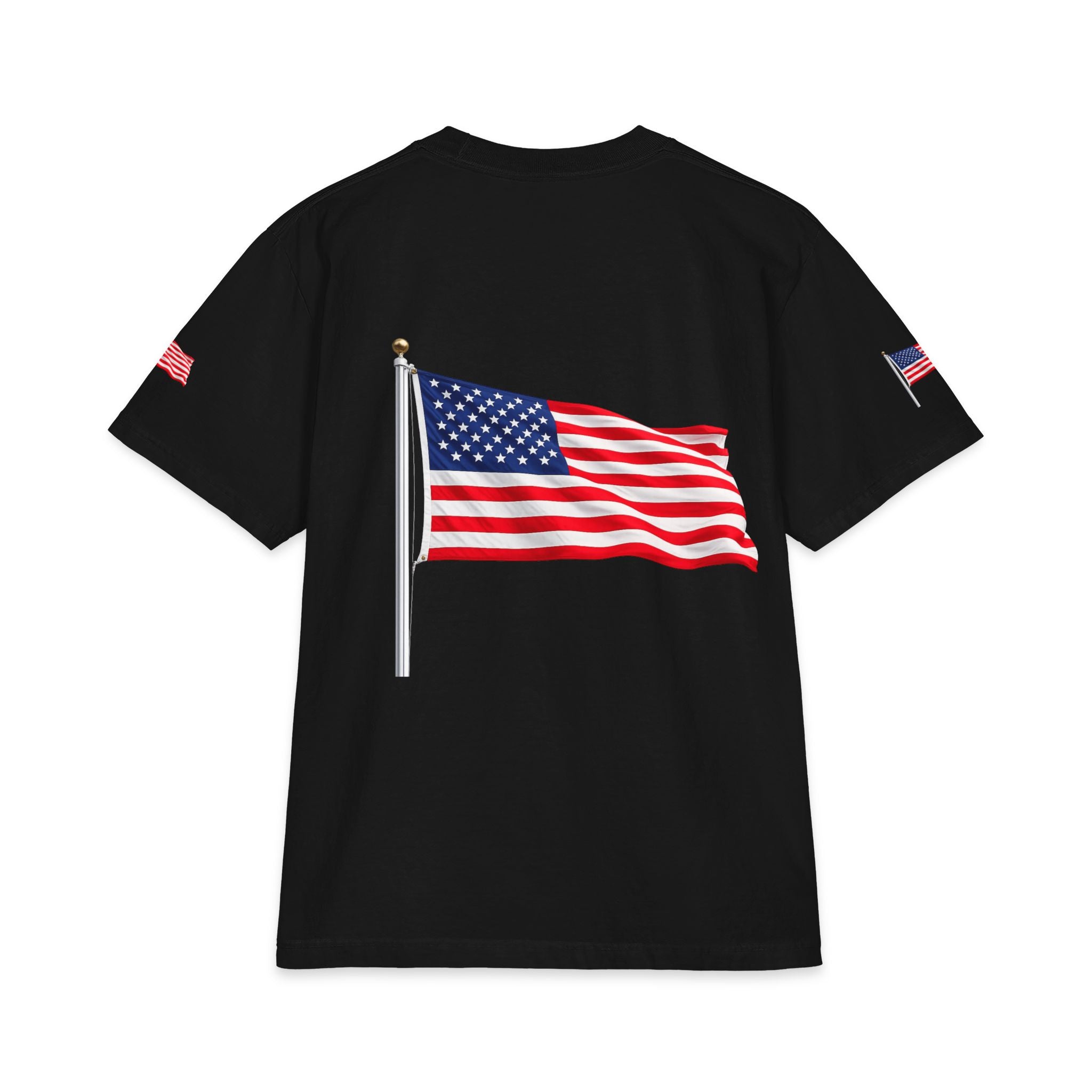 American Flag Tee | T-Shirt, Small Chest & Sleeve Flag Artwork
