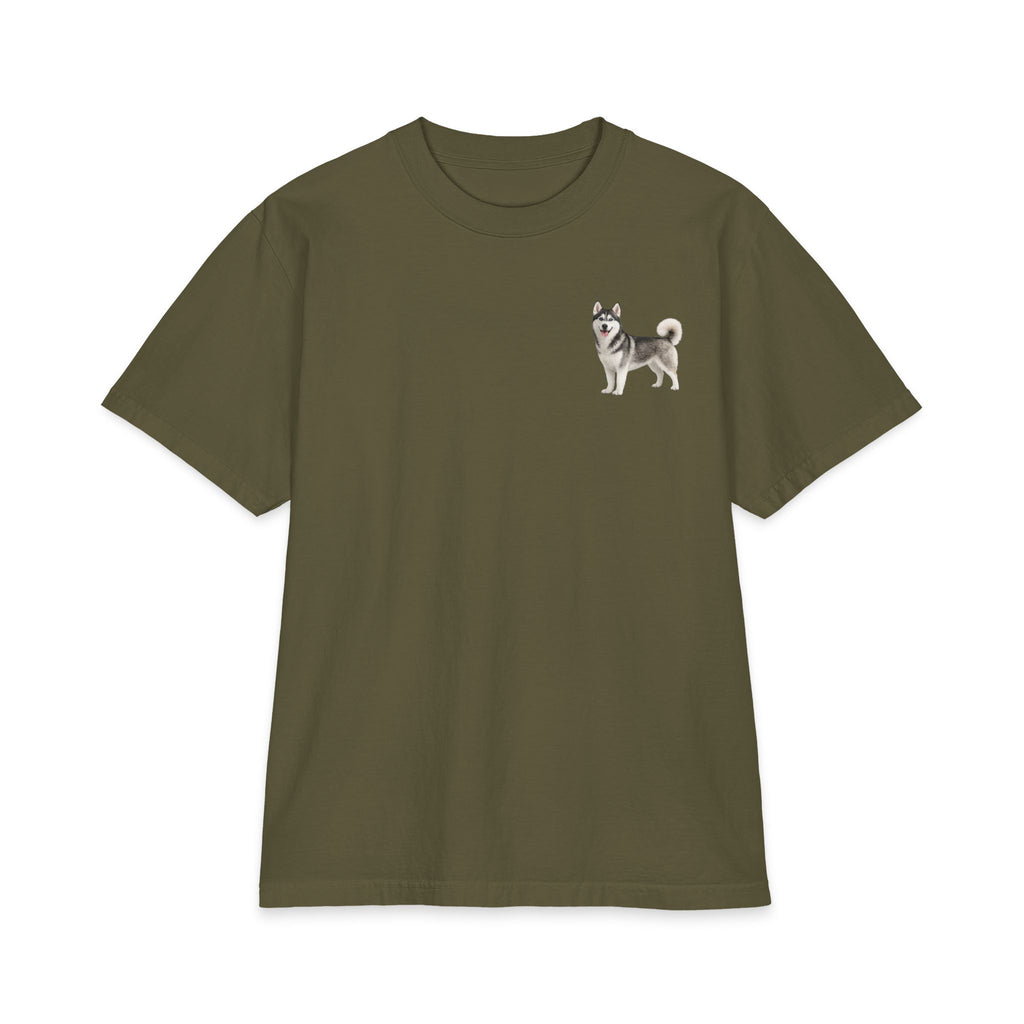 Siberian Husky Illustration T-Shirt | Small Chest Print, Dog Lover Tee
