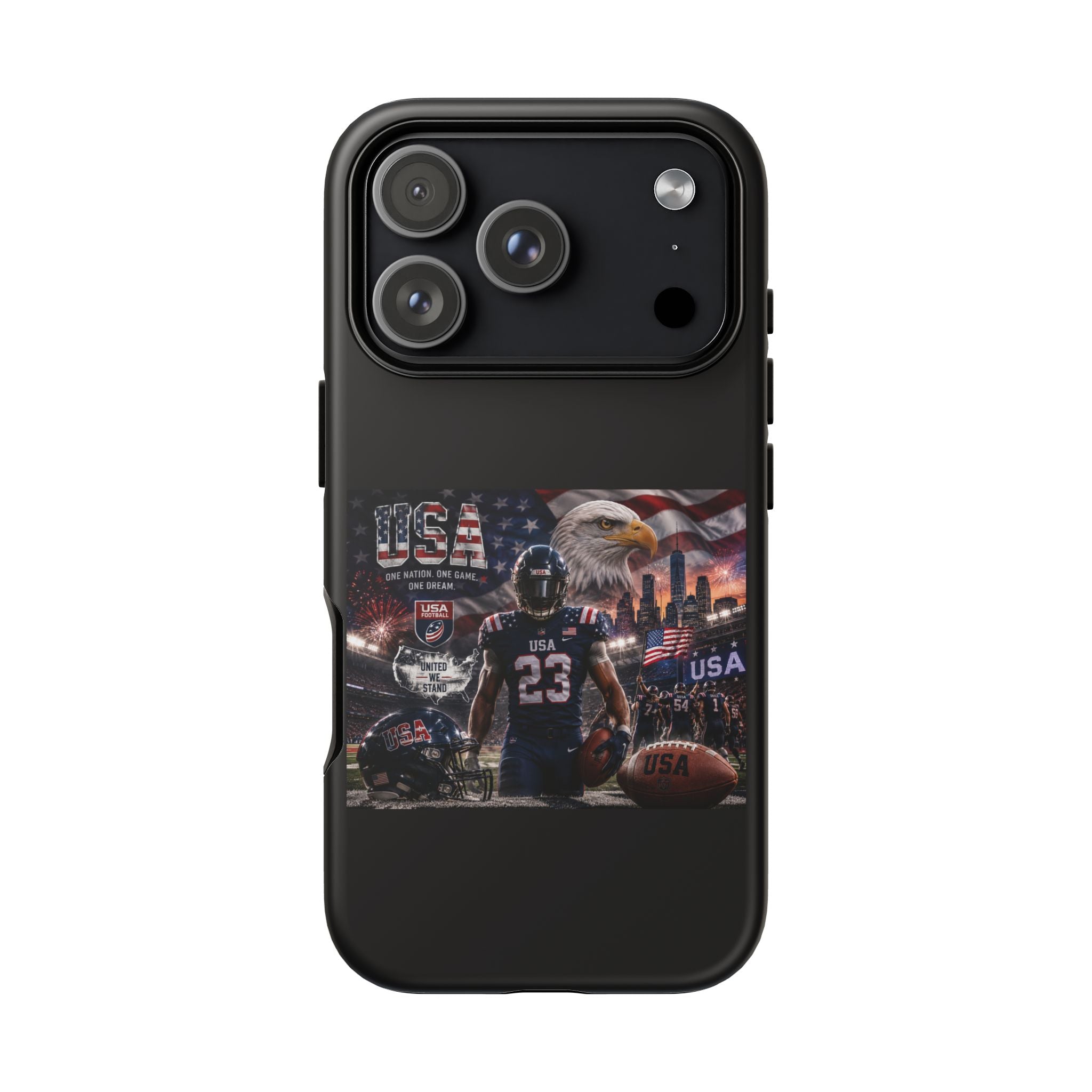 Patriotic Football Tough Case – USA Eagle & Player Phone Case