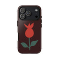 Floral Tulip Phone Case — Minimal Red Blossom Protective Cover