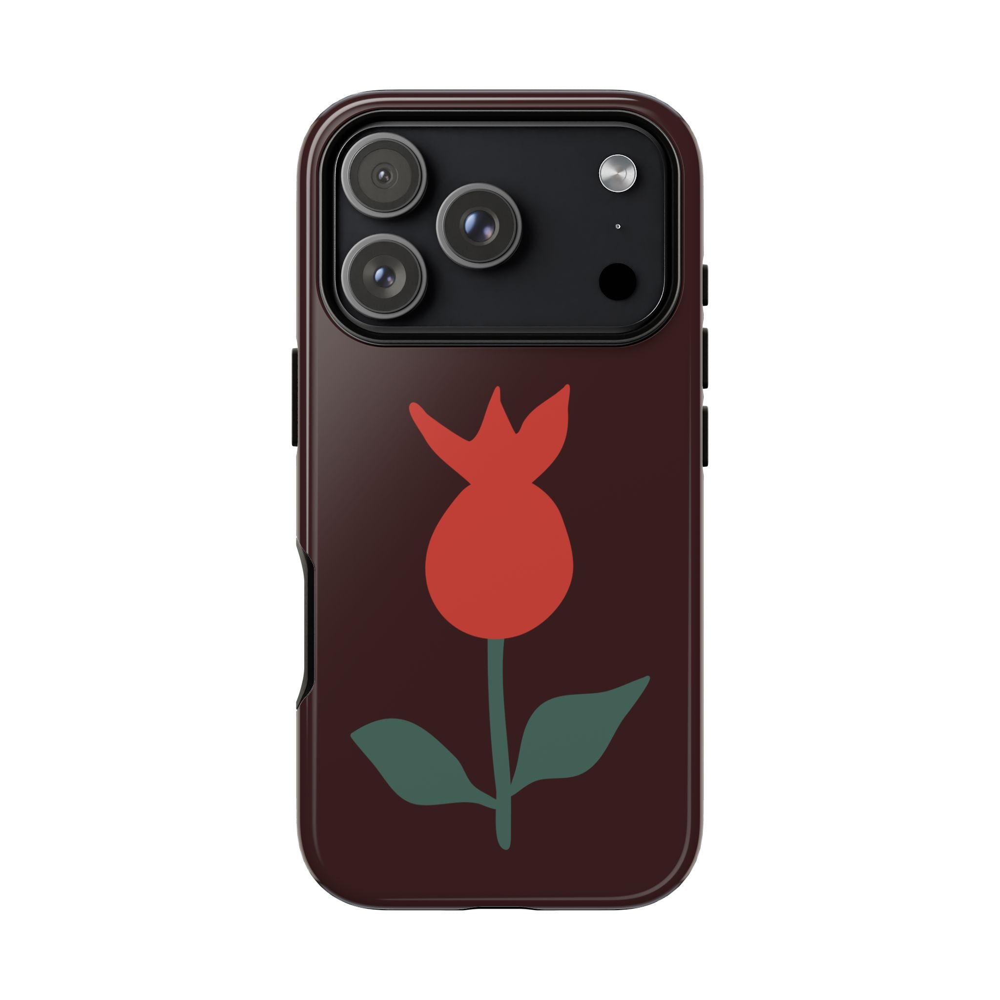 Floral Tulip Phone Case — Minimal Red Blossom Protective Cover