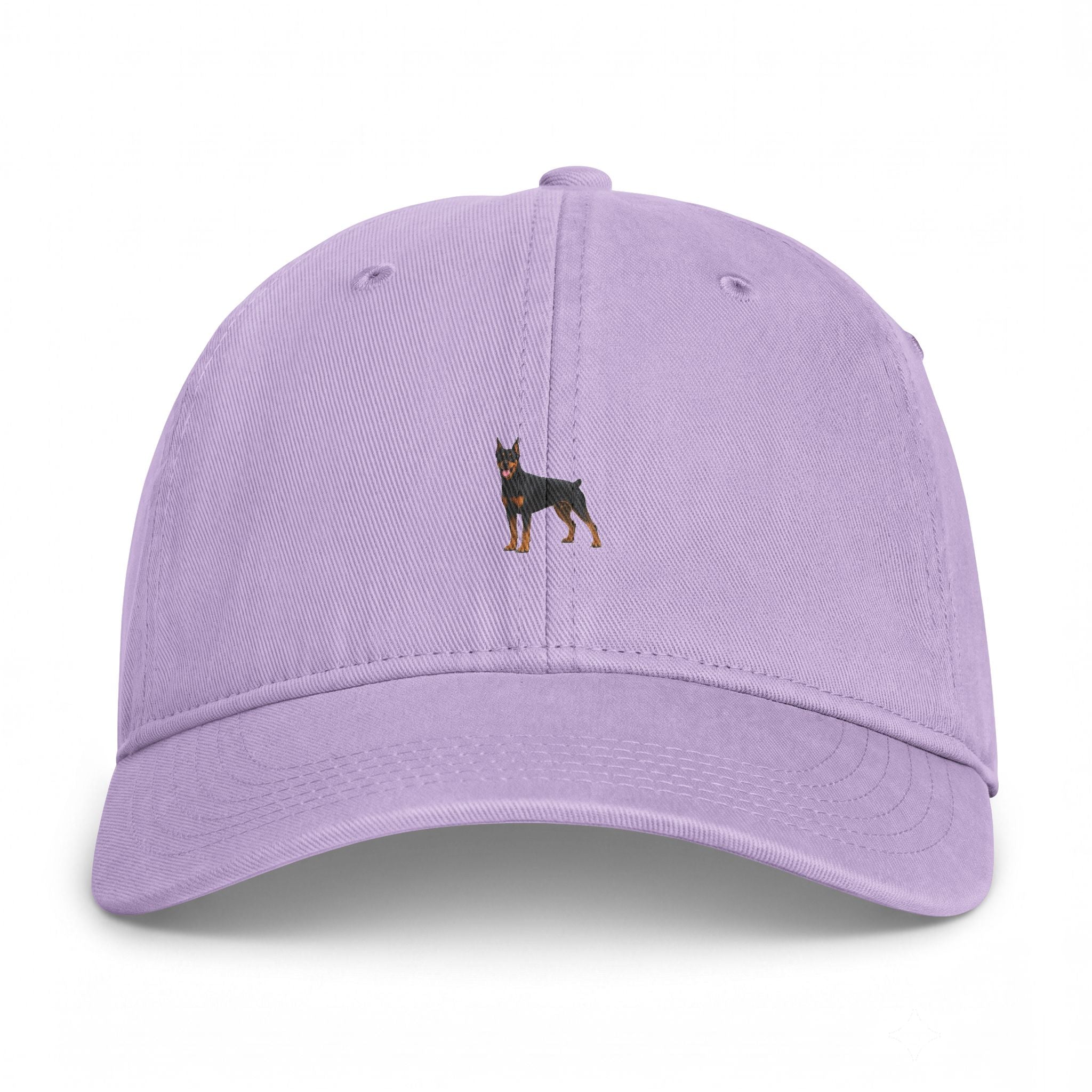 Embroidered Doberman Coastal Washed Cap — Vintage Dog Lover Hat