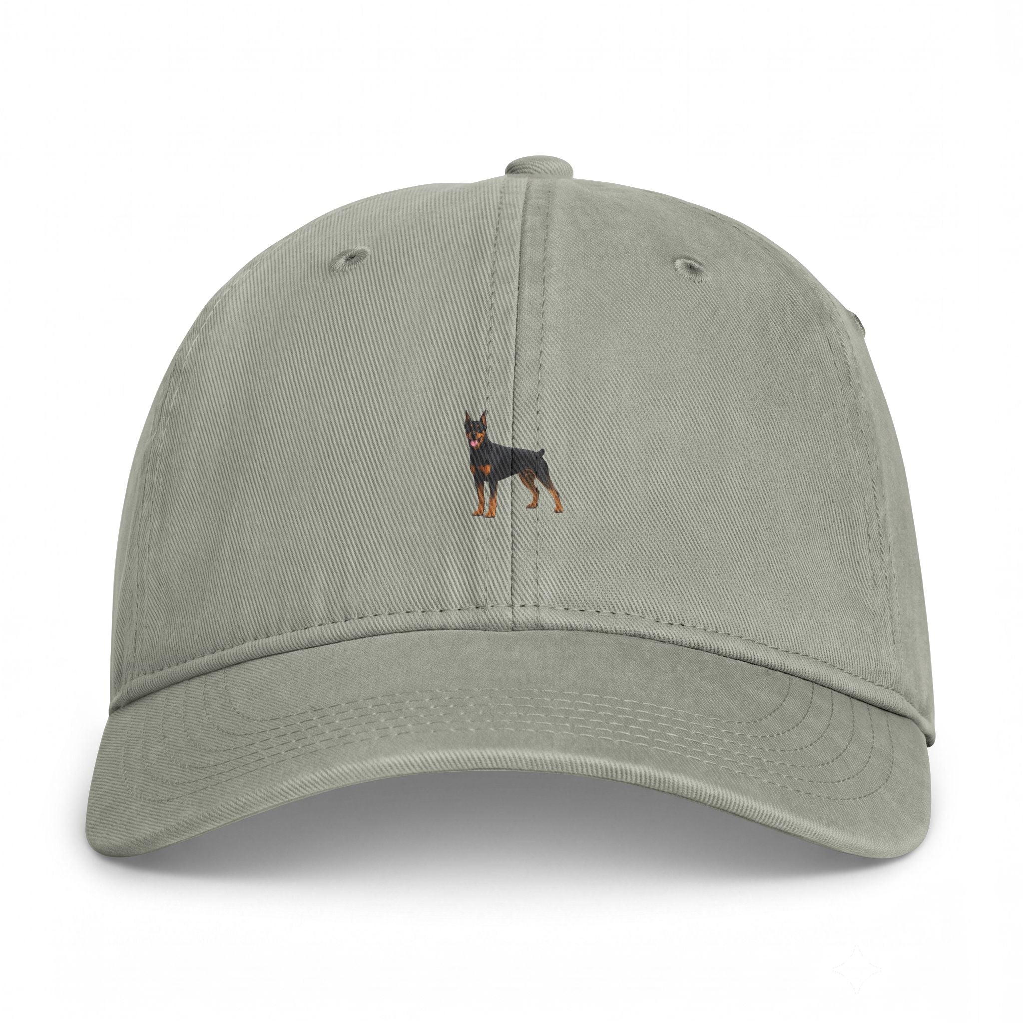 Embroidered Doberman Coastal Washed Cap — Vintage Dog Lover Hat
