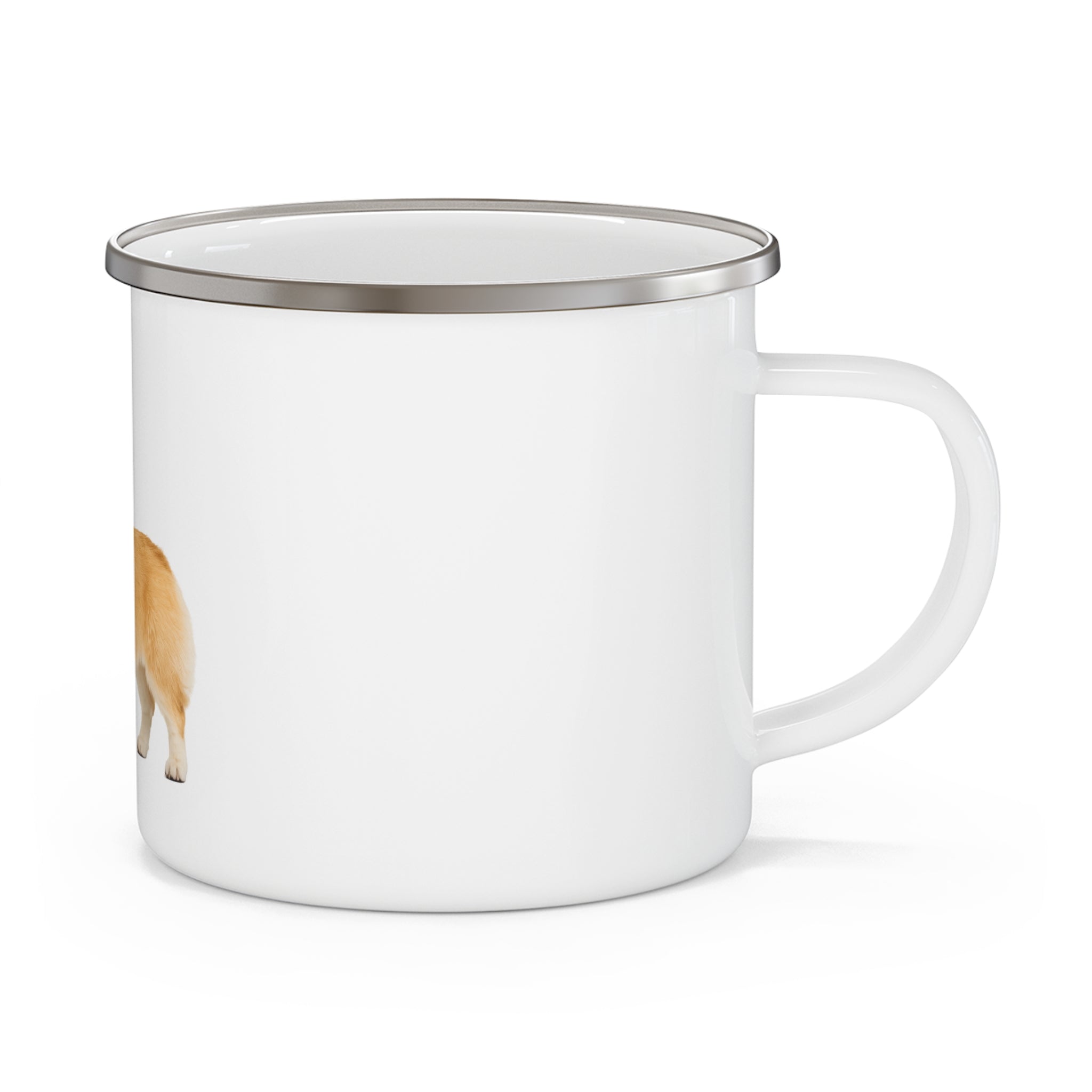 Pembroke Welsh Corgi Enamel Camping Mug | Cute Dog Illustration, Lightweight Camp Cup
