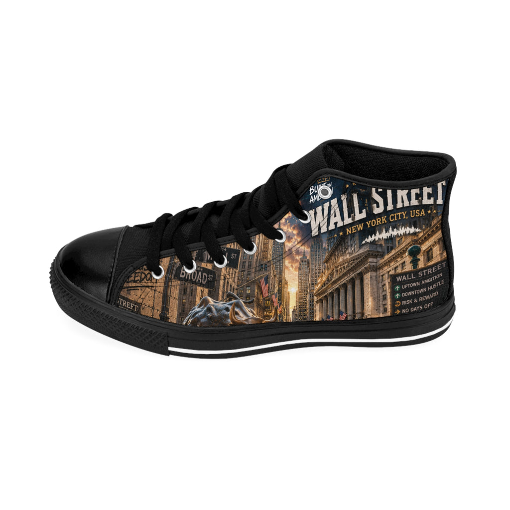 Wall Street Bull Illustration Sneakers | Financial District High Tops