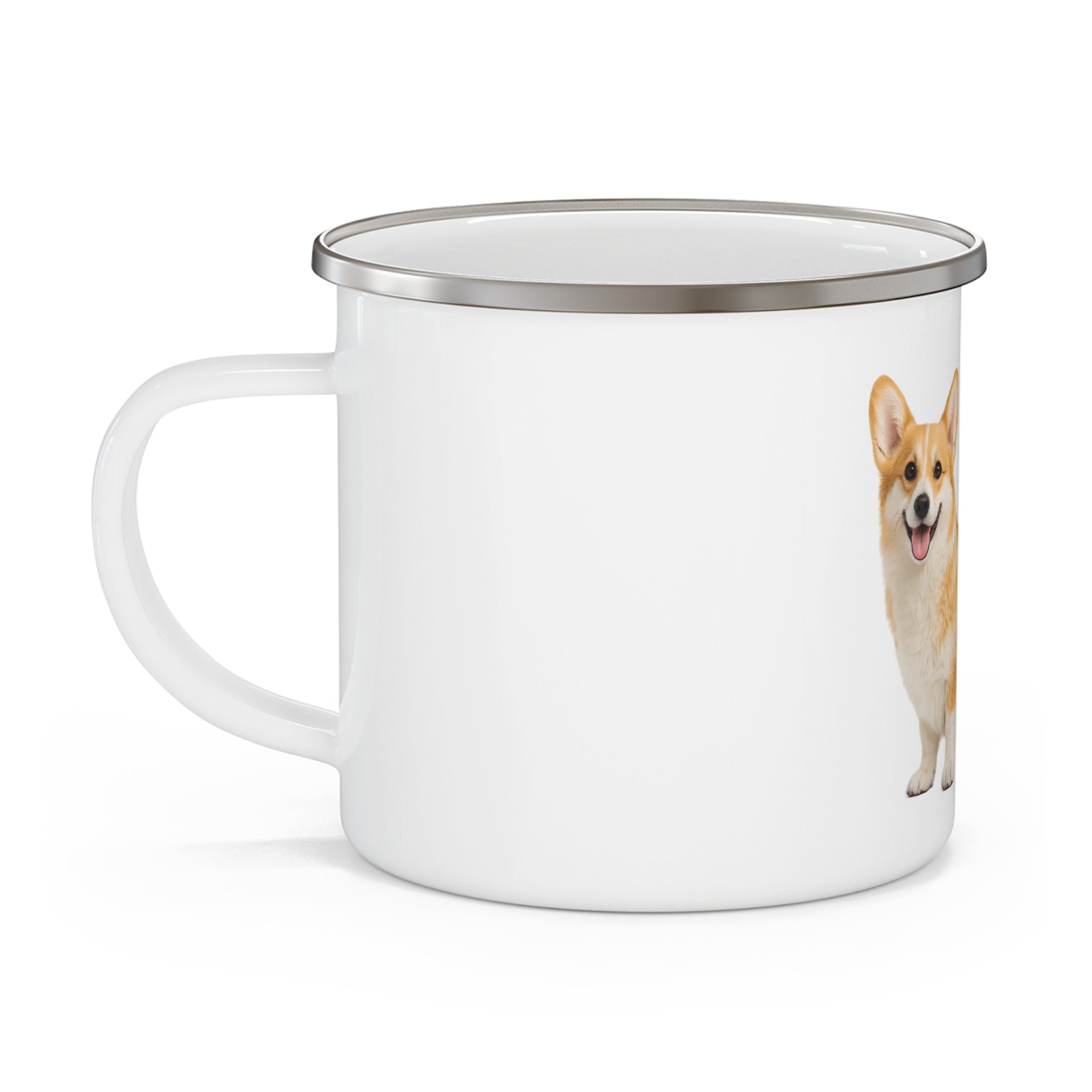 Pembroke Welsh Corgi Enamel Camping Mug | Cute Dog Illustration, Lightweight Camp Cup
