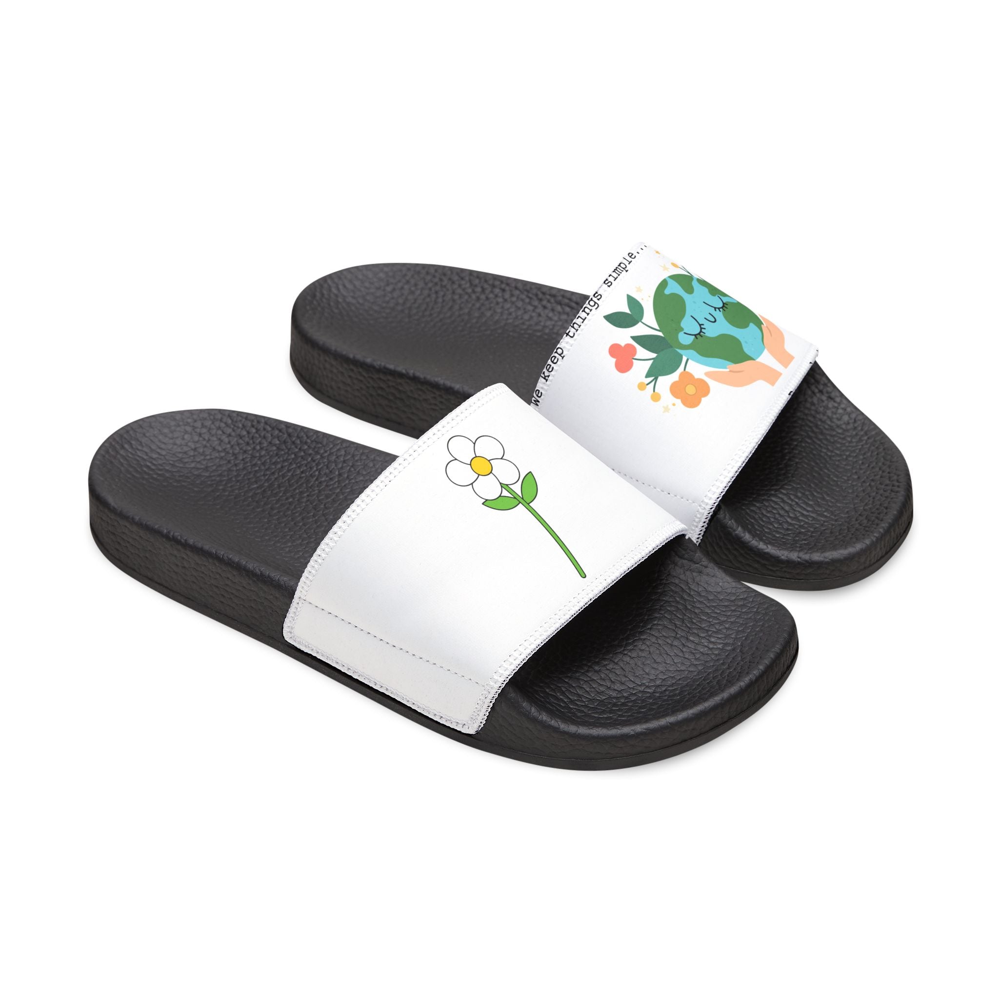 Floral Watercolor Bouquet Sandals | Slide