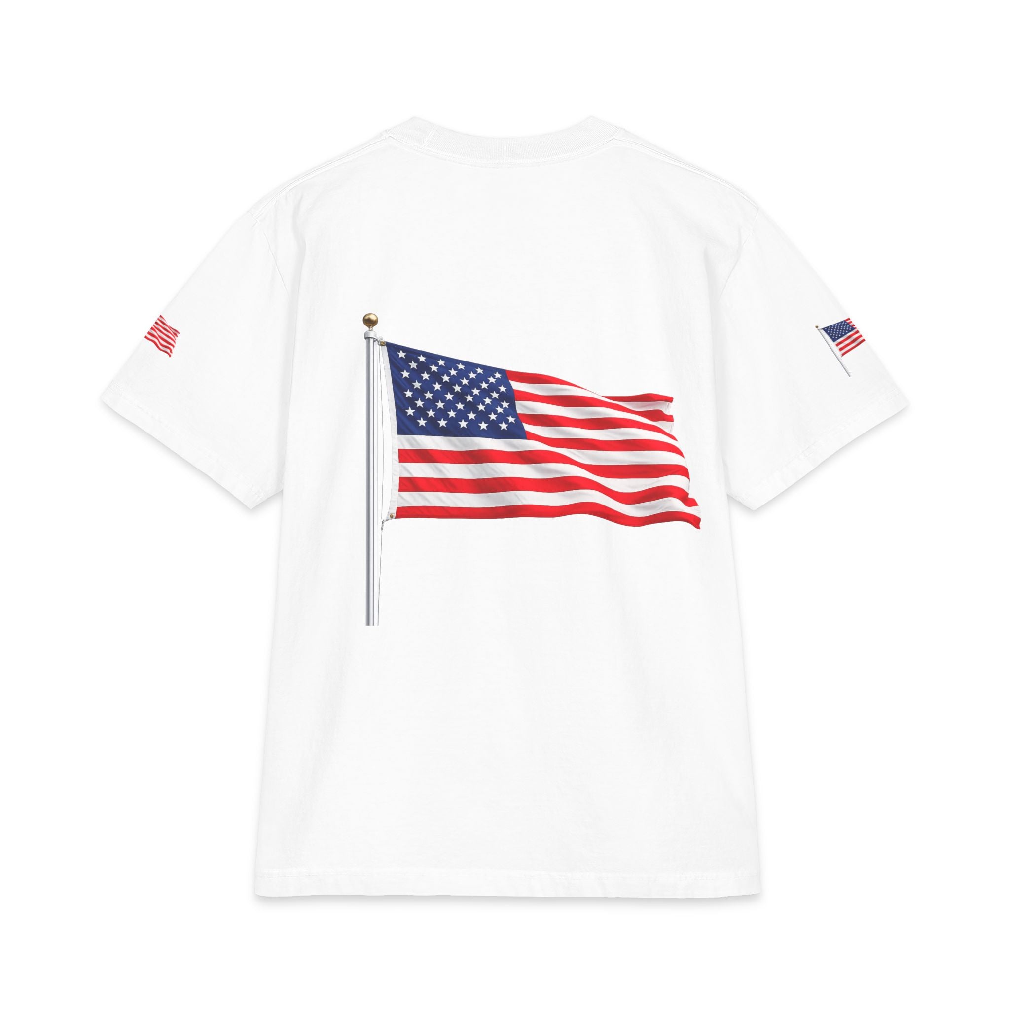 American Flag Tee | T-Shirt, Small Chest & Sleeve Flag Artwork