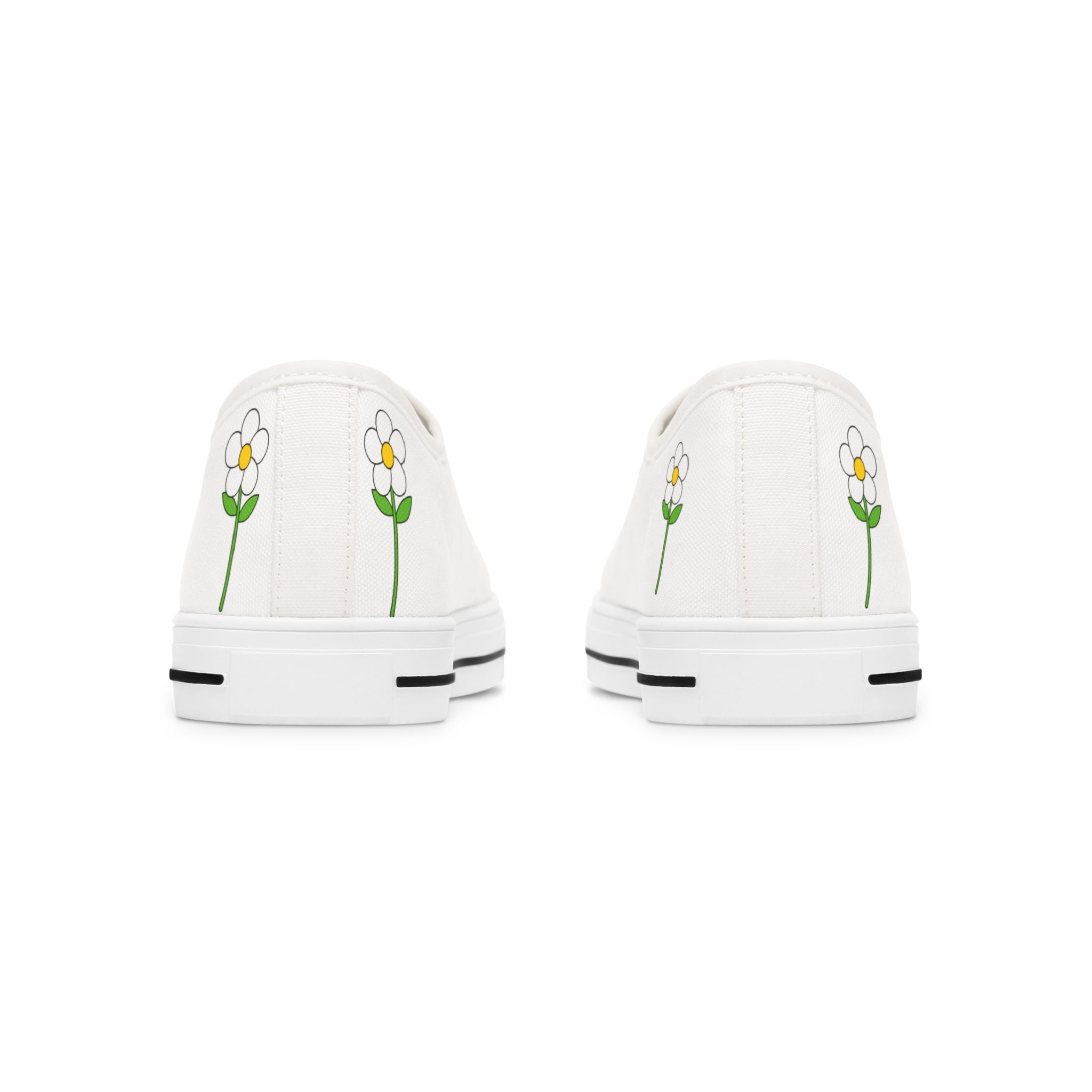 Dancing Couple Illustration Women's Low Top Sneakers | Floral Accent