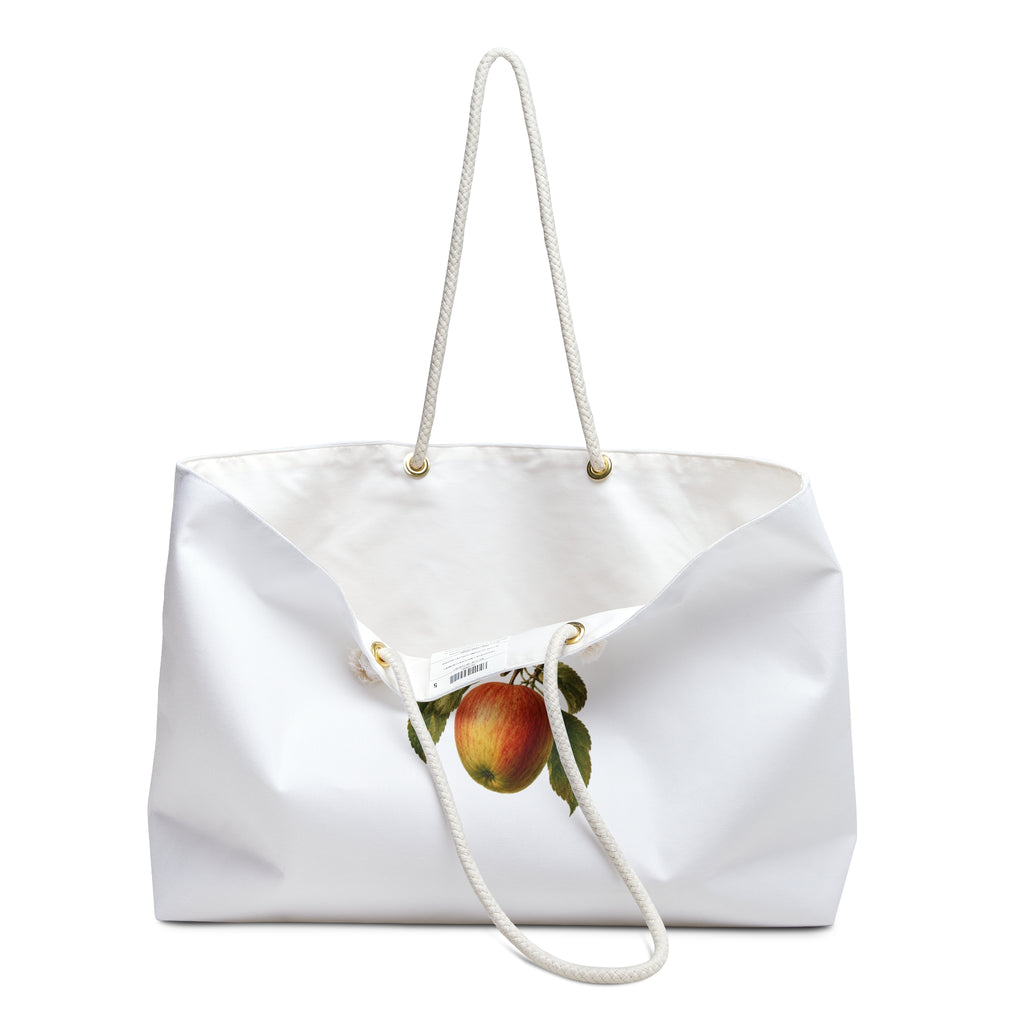Vintage Peach Illustration Weekender Bag | Botanical Fruit Tote
