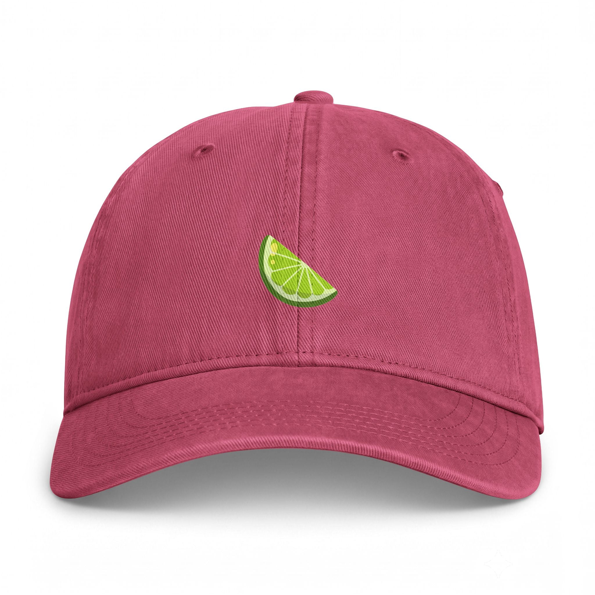 Lime Slice Dad Hat — Washed Coastal Baseball Cap