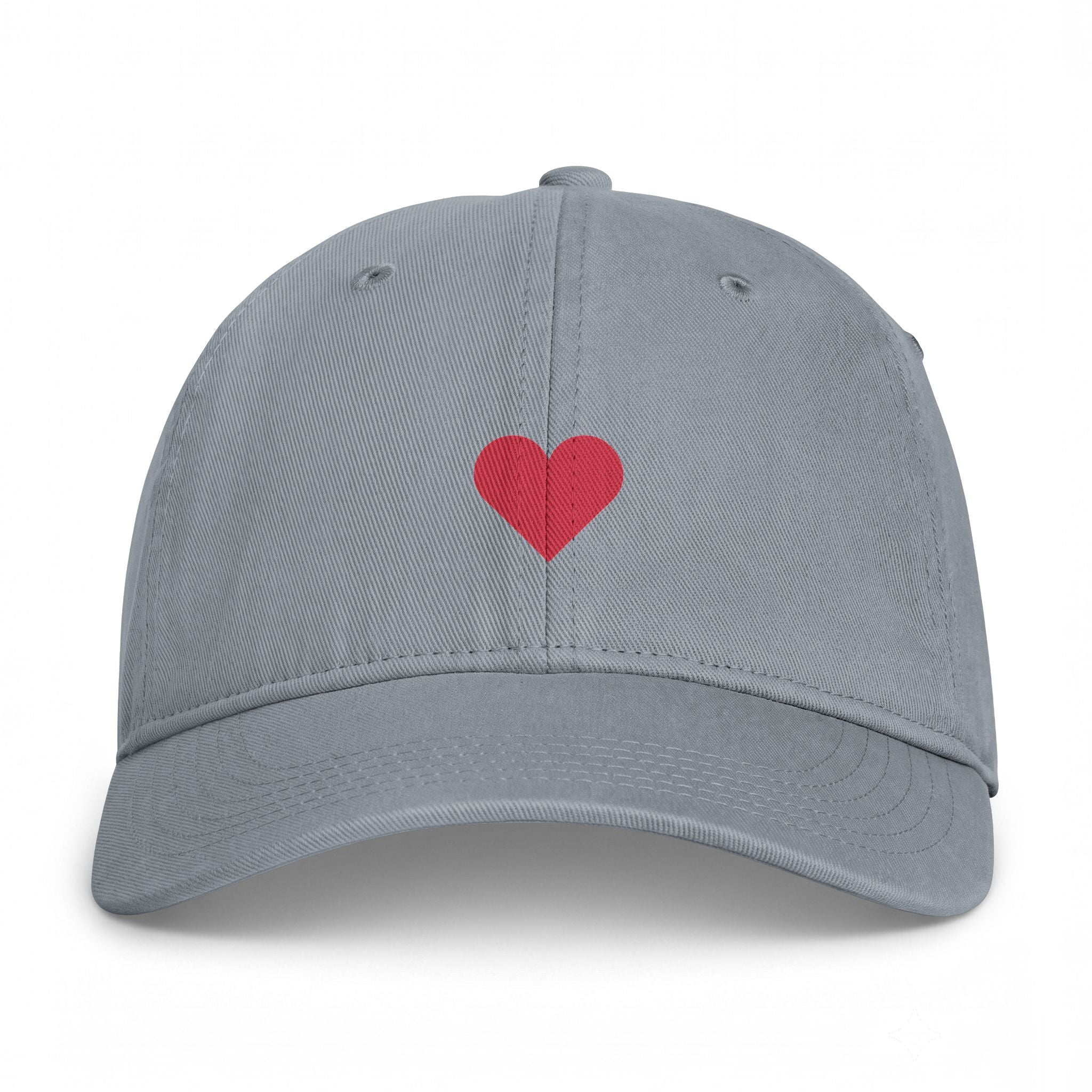 Embroidered Red Heart Cap — Washed Coastal Dad Hat