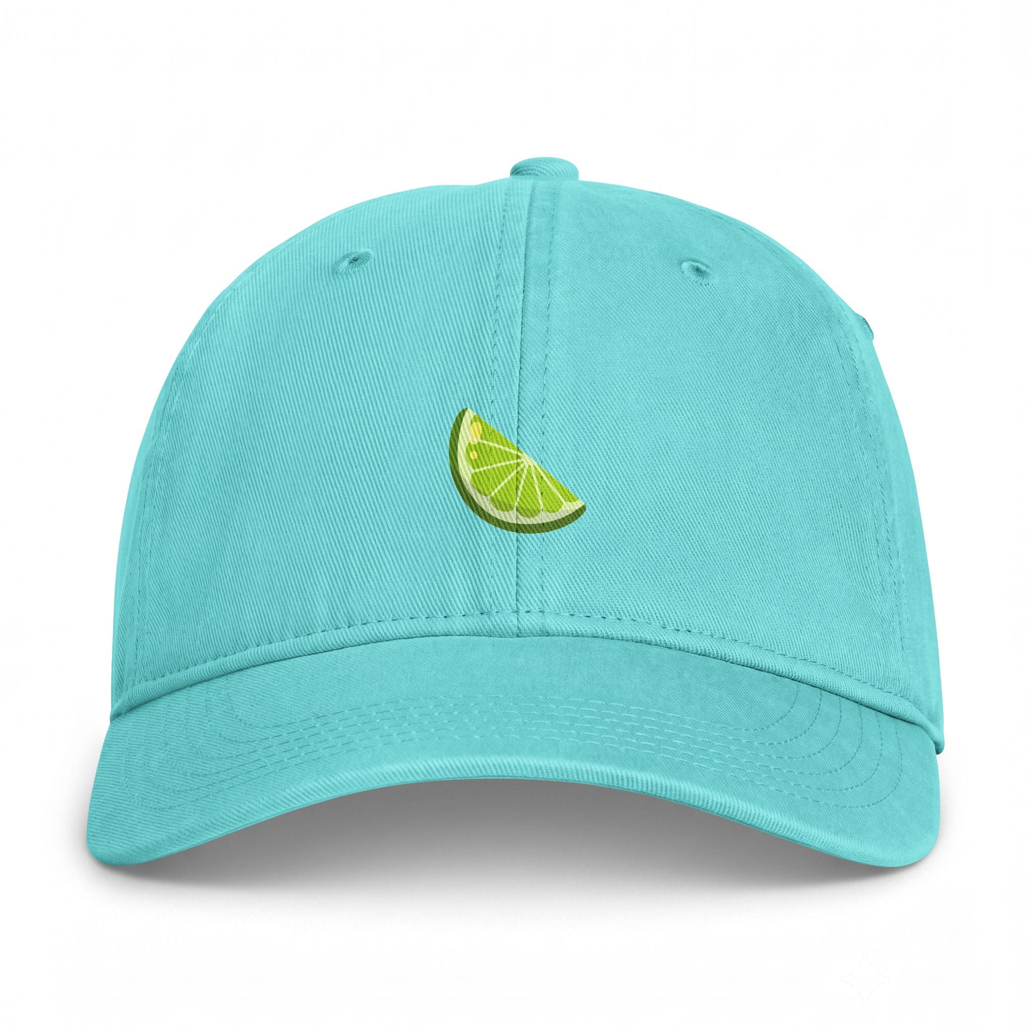 Lime Slice Dad Hat — Washed Coastal Baseball Cap